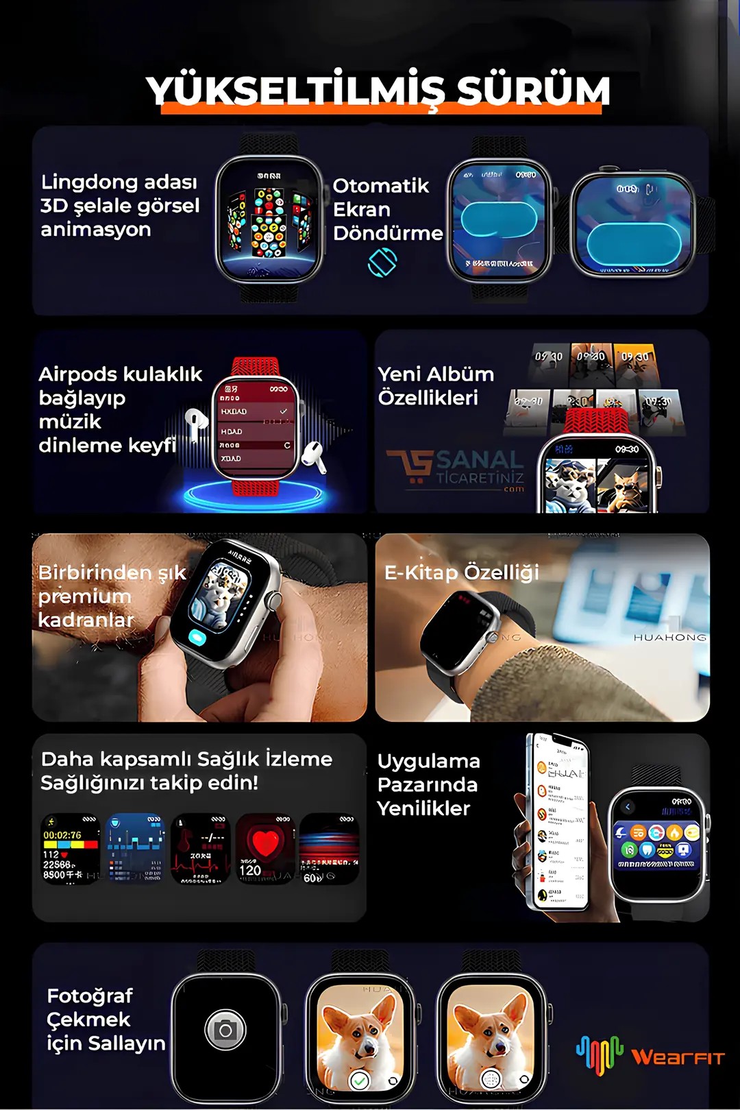 Watch 10 HK Ultra 3 Akıllı Saat (Yeni Sürüm)