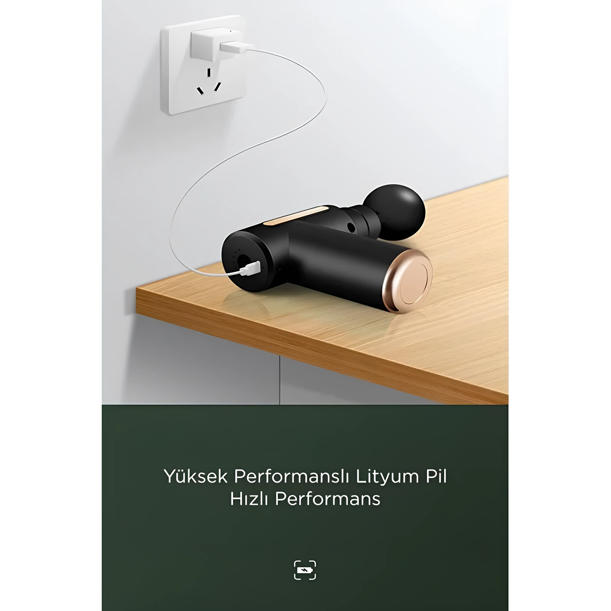 Darbeli Titreşimli Şarjlı Sporcu Masaj Tabancası