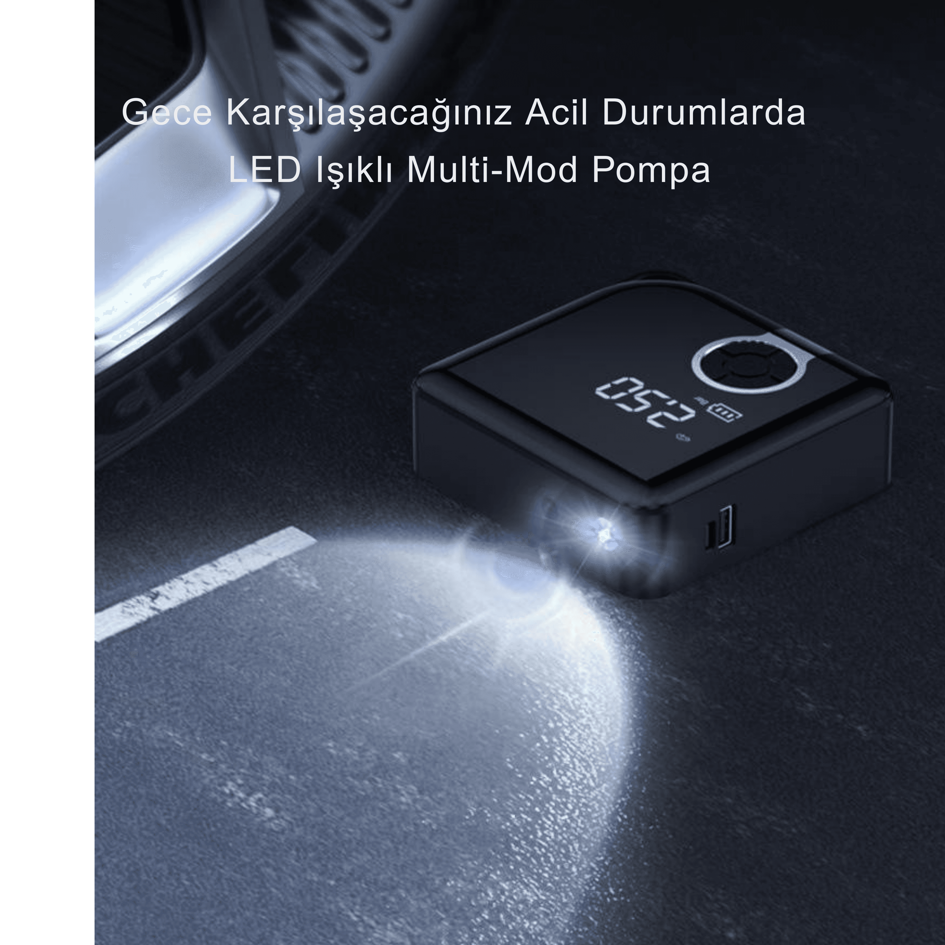 Zyco-001 Taşınabilir Akıllı Dijital Ekranlı Araç Hava Kompresörü
