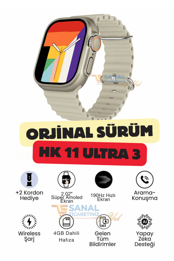 Watch 11 HK Ultra 3 Akıllı Saat (Orjinal Sütüm)