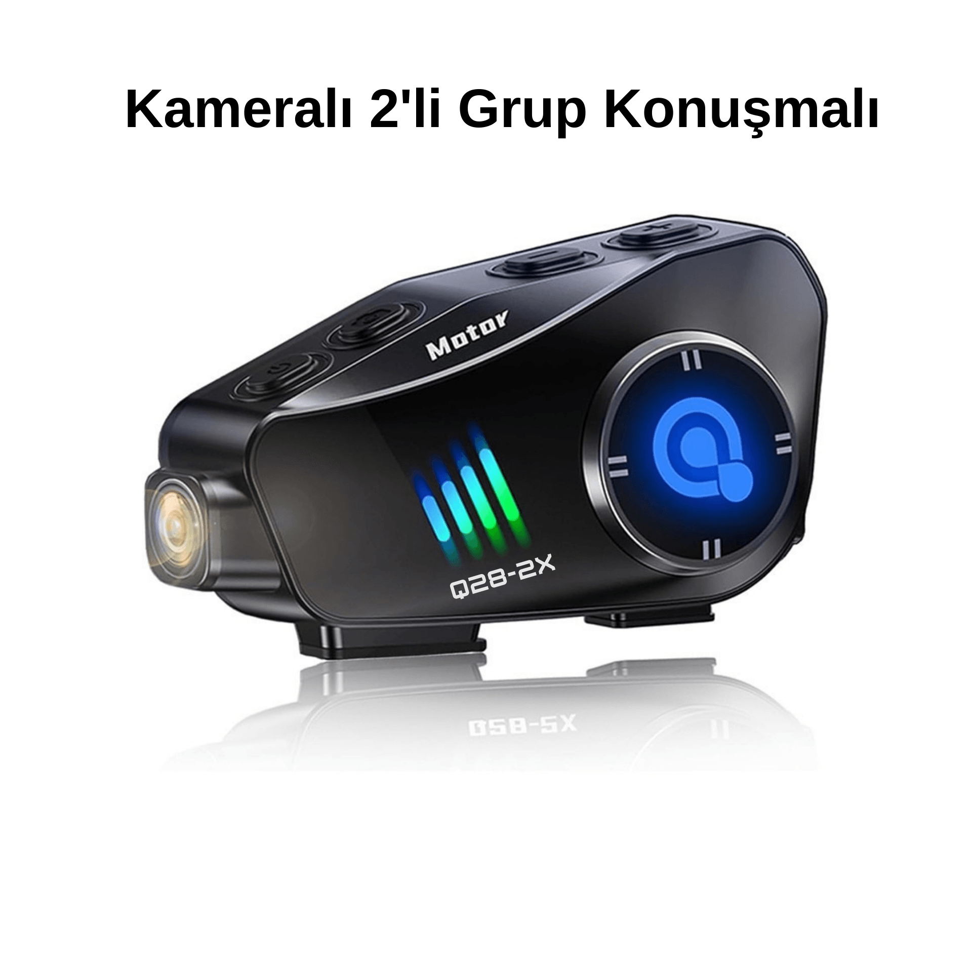 Qonic28-2X 2’li Grup Konuşmalı Kablosuz Kulaklık İnterkom (32 GB SD Hediyeli)