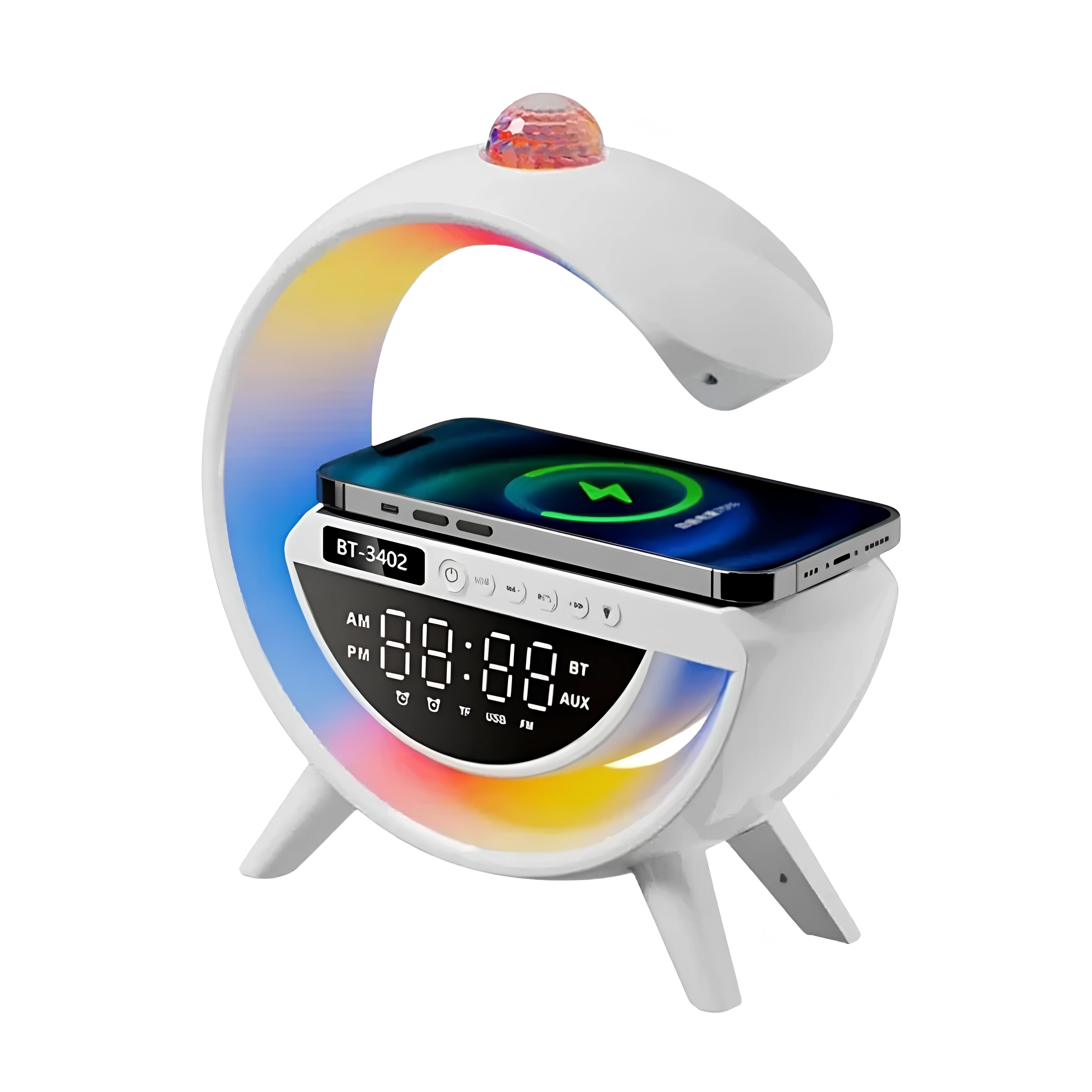 Kablosuz Şarjlı, RGB Işıklı ve Çalar Saatli Çok Fonksiyonlu G Bluetooth Hoparlör