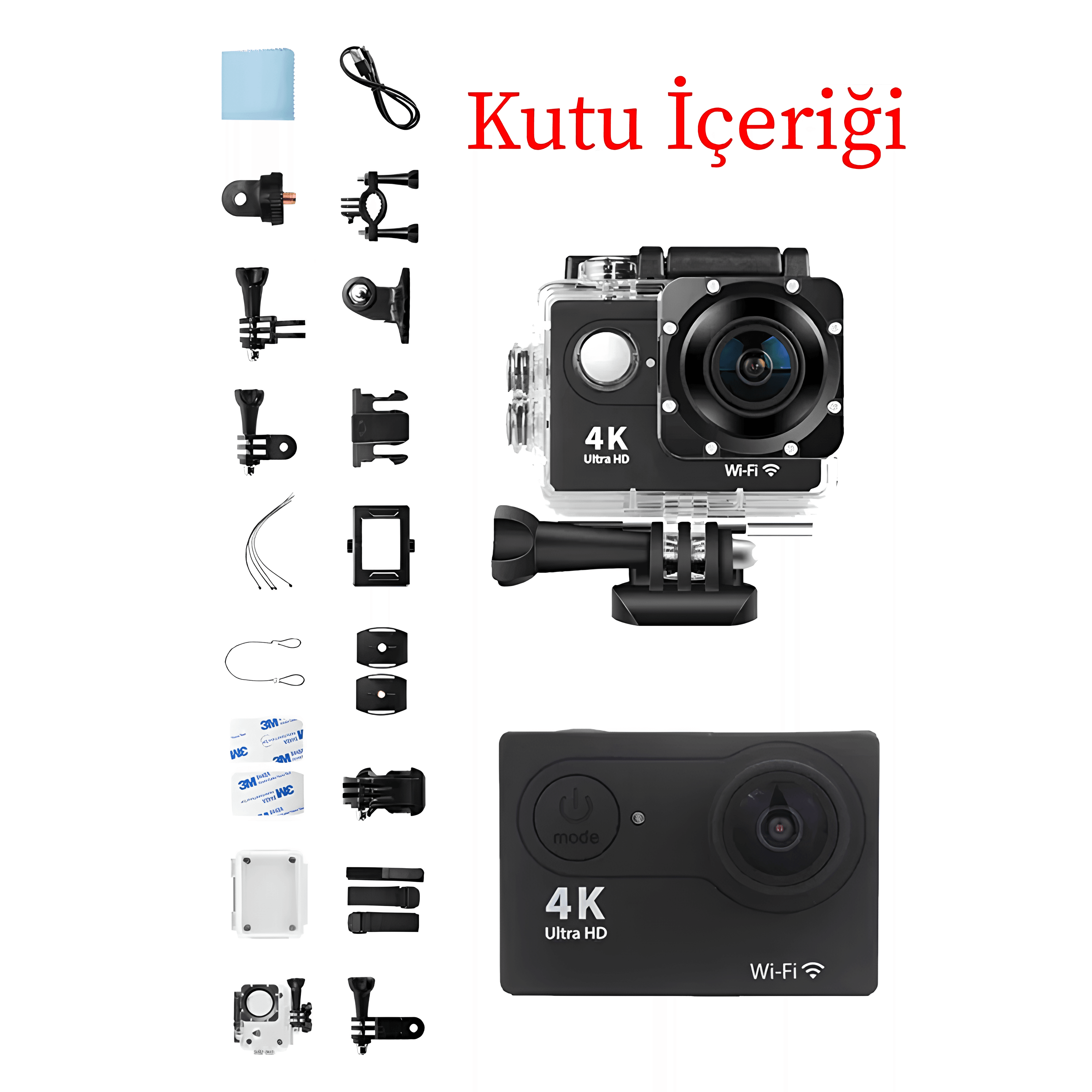  4K Ultra HD WiFi Su Geçirmez Aksiyon Kamerası