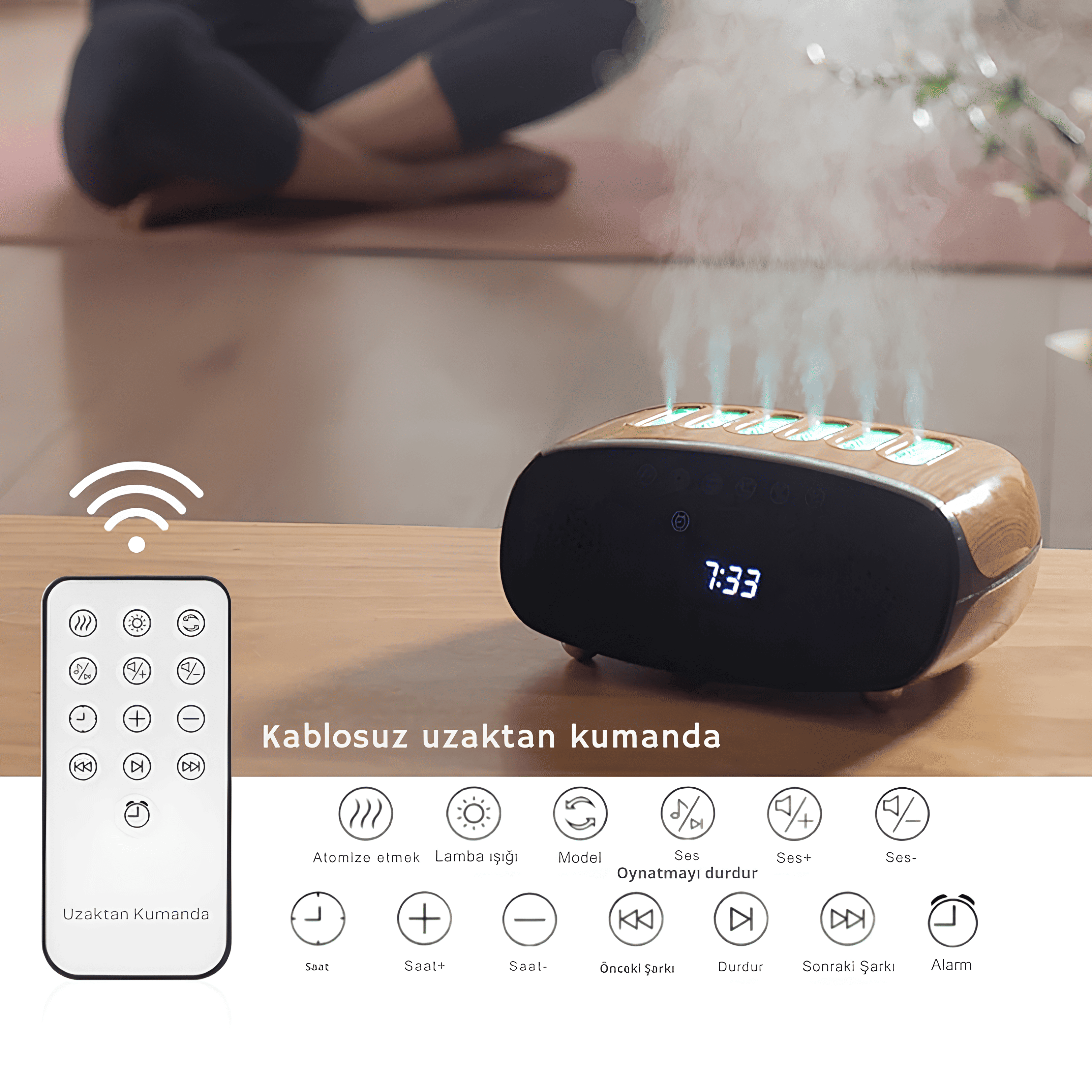 Çok Fonksiyonlu Aroma Dijital Spekaer Nemlendirici