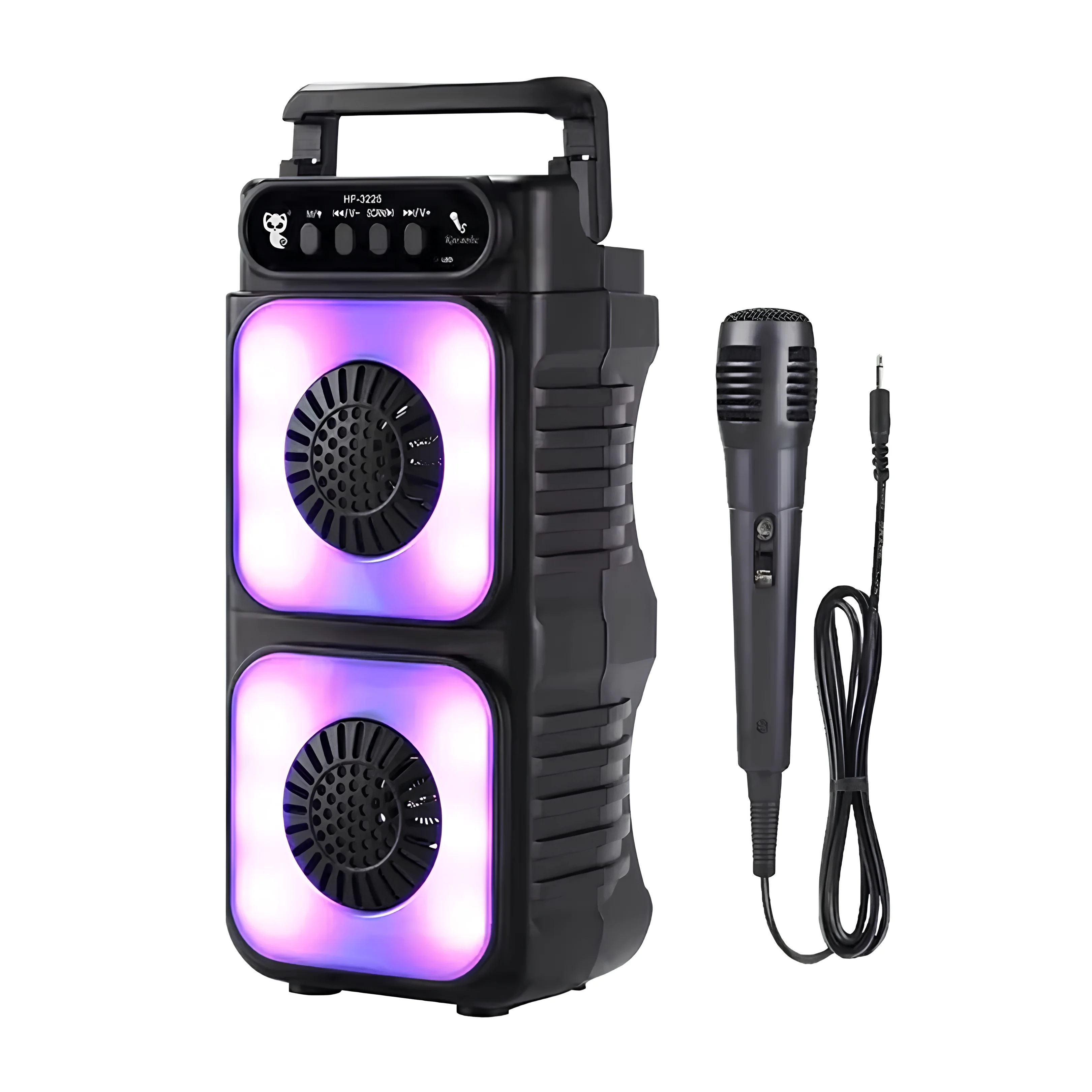 Mikrofonlu RGB Çift Hoparlör Taşınabilir Speaker