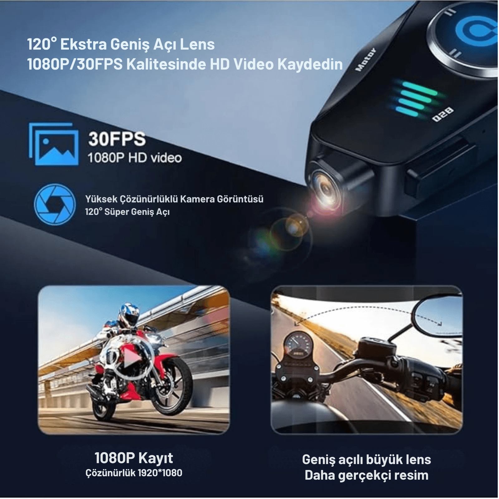 Q28 Motosiklet Kask Kameralı Bluetooth Kulaklık Interkom