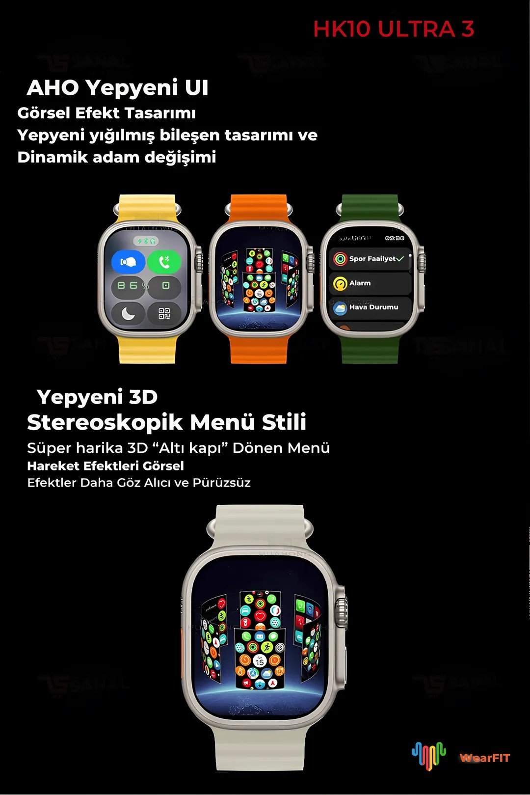 Watch 10 HK Ultra 3 Akıllı Saat (Yeni Sürüm)