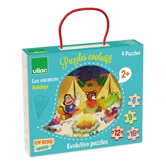 Vilac - Ahşap Puzzle Seti - Tatil Mevsimleri