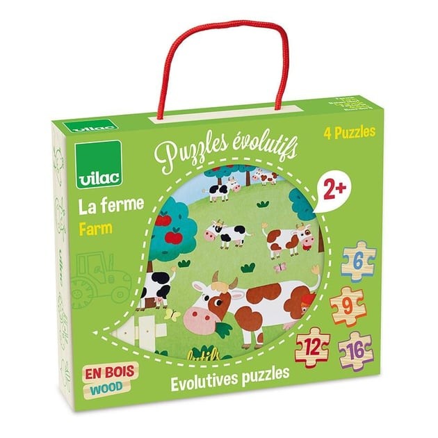 Vilac - Ahşap Puzzle Seti - Çiftlik