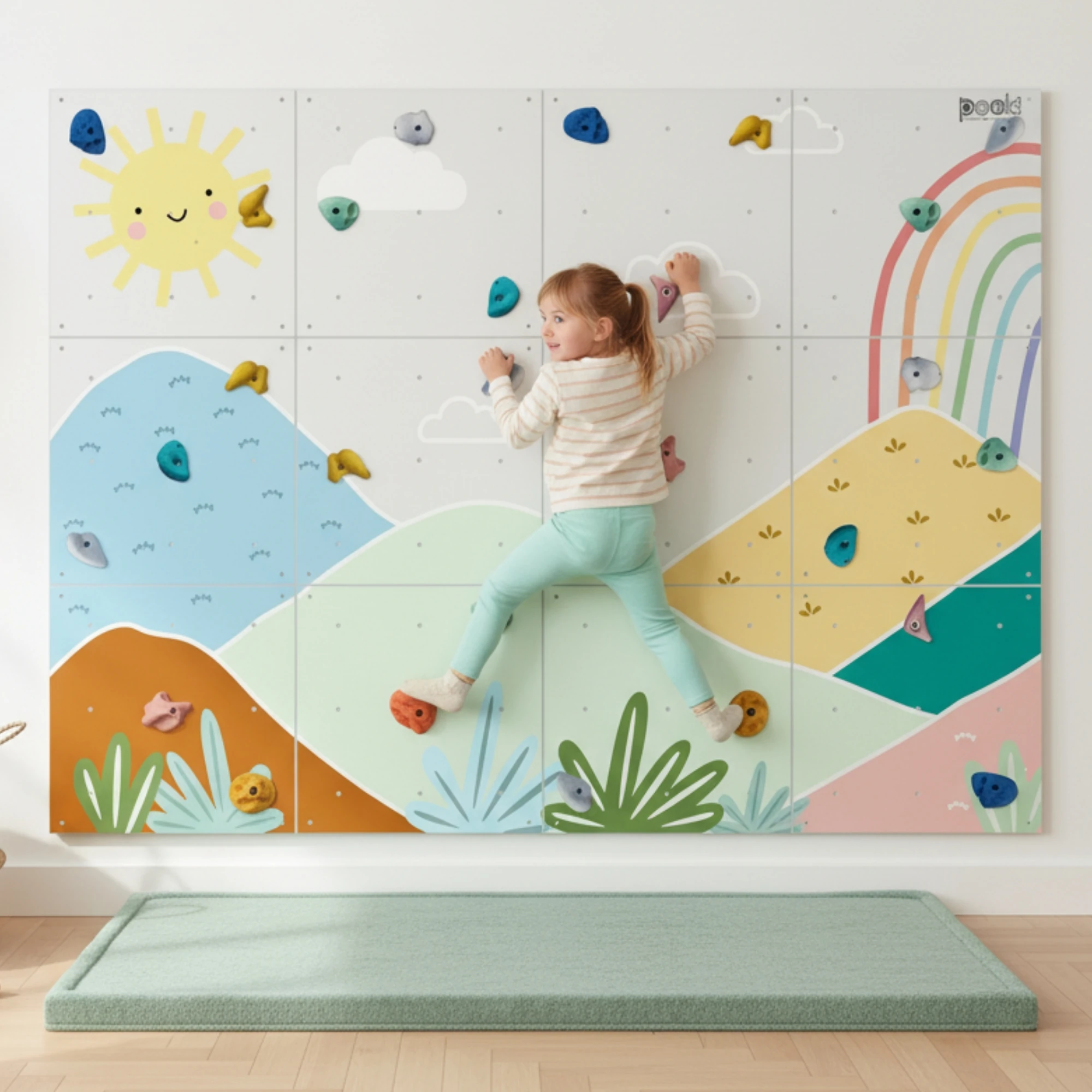 Dağ & Gökkuşağı Temalı Tırmanma Duvarı