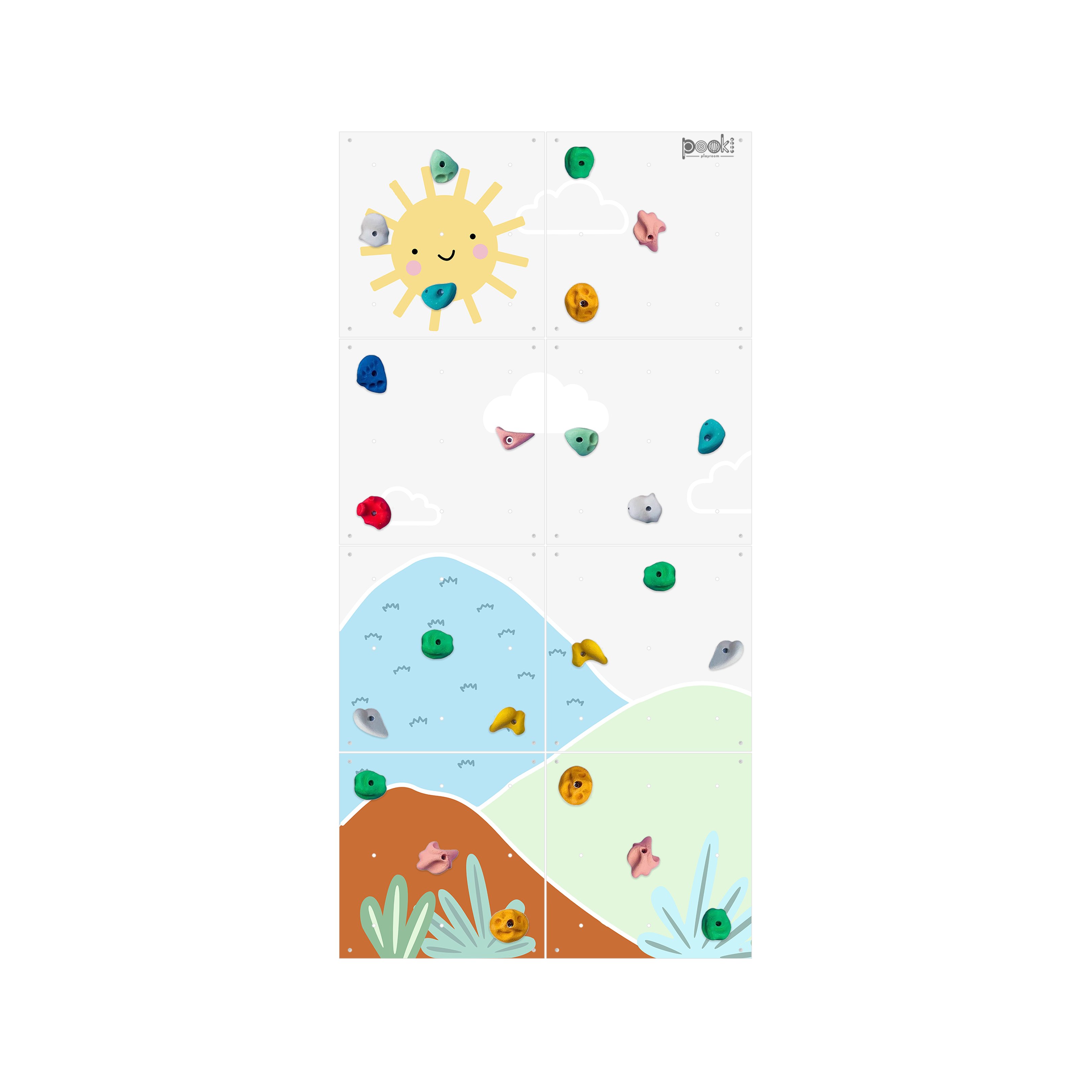 Dağ & Gökkuşağı Temalı Tırmanma Duvarı - 120x240