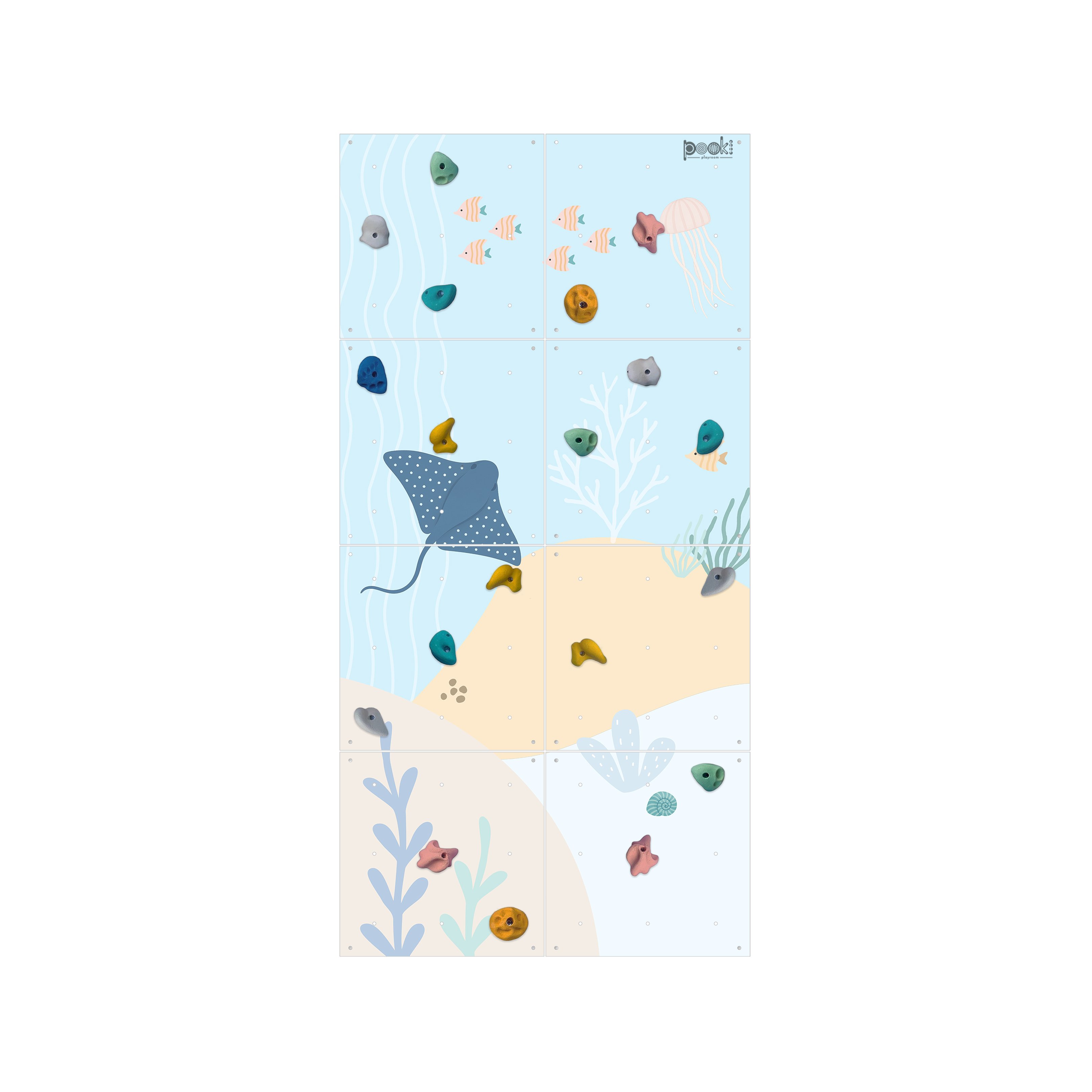 Okyanus Temalı Tırmanma Duvarı - 120x240