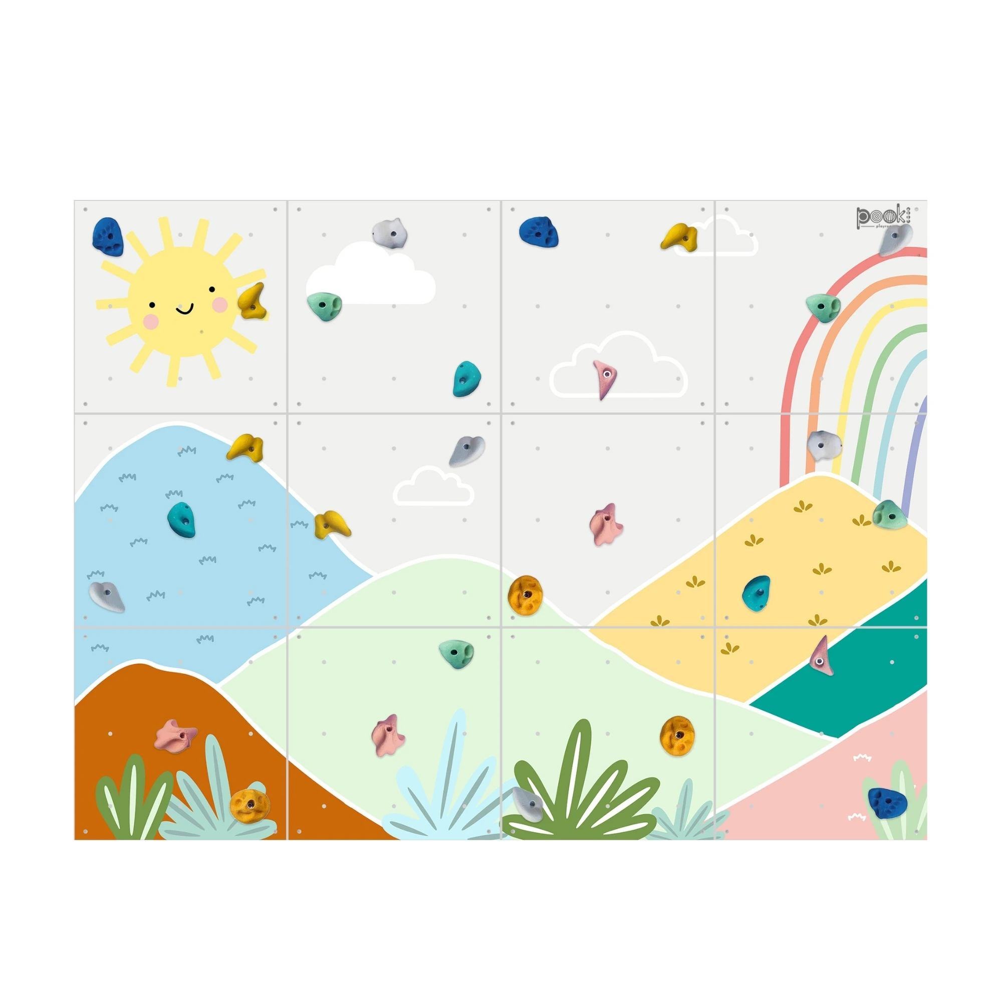 Dağ & Gökkuşağı Temalı Tırmanma Duvarı - 240x180