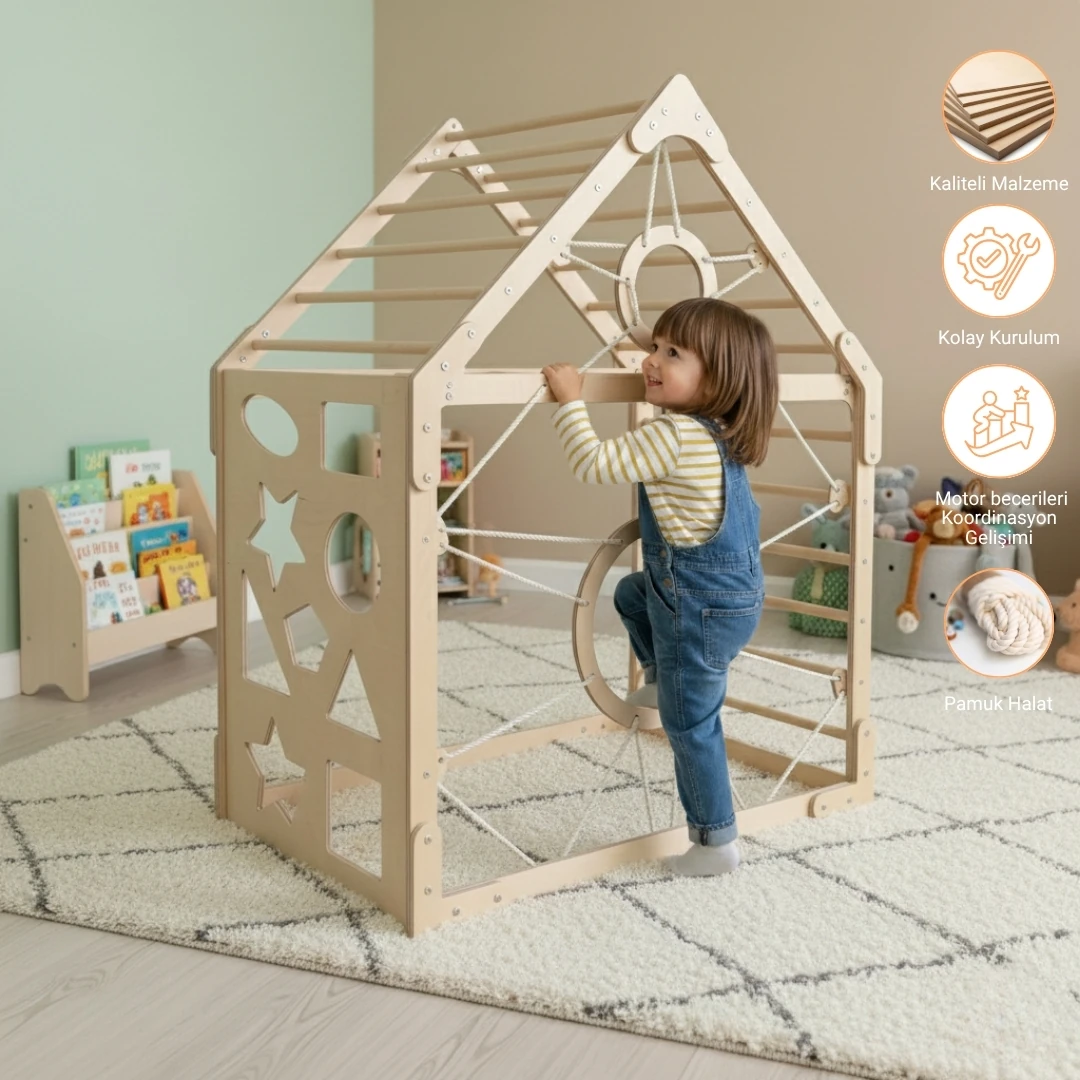 Montessori Ahşap Oyun Evi 