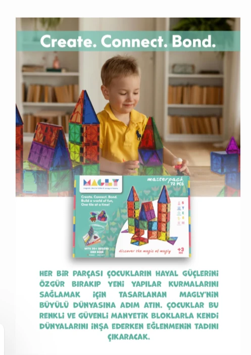 Magly Manyetik Yapı Blokları - 72 Parça