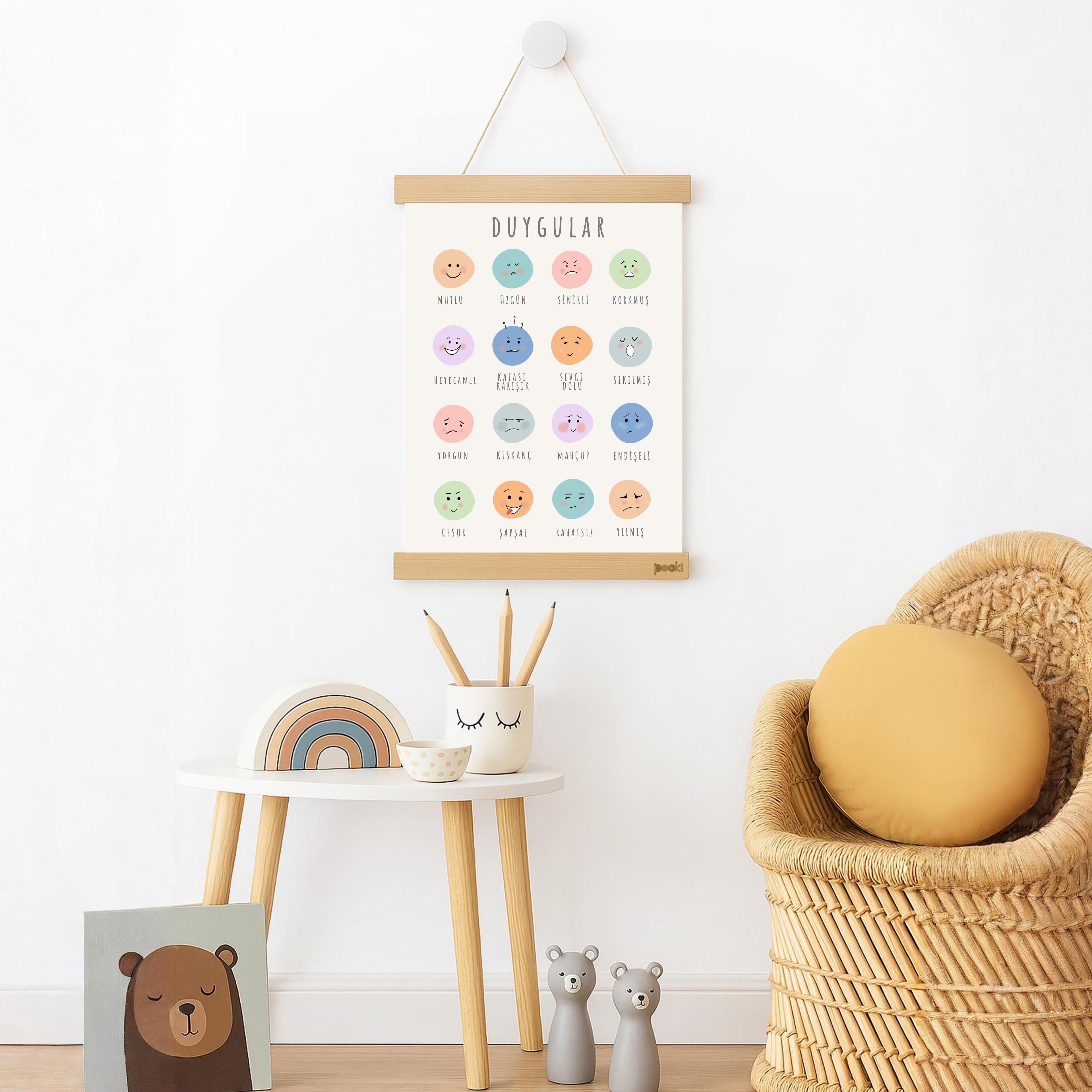 Duygular Poster-Ahşap Manyetik Askılı