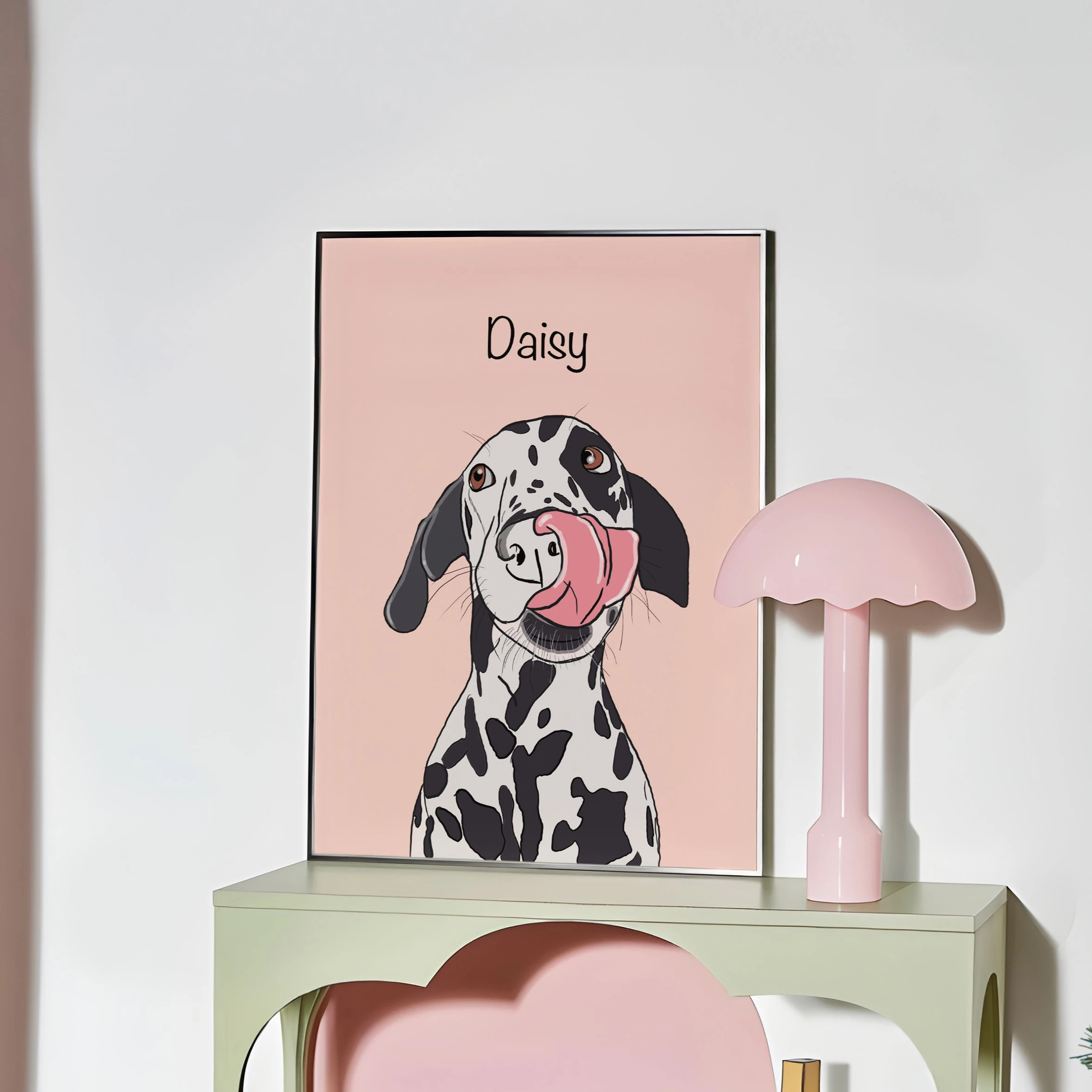 Cartoon Hayvan Portresi - Light Peach