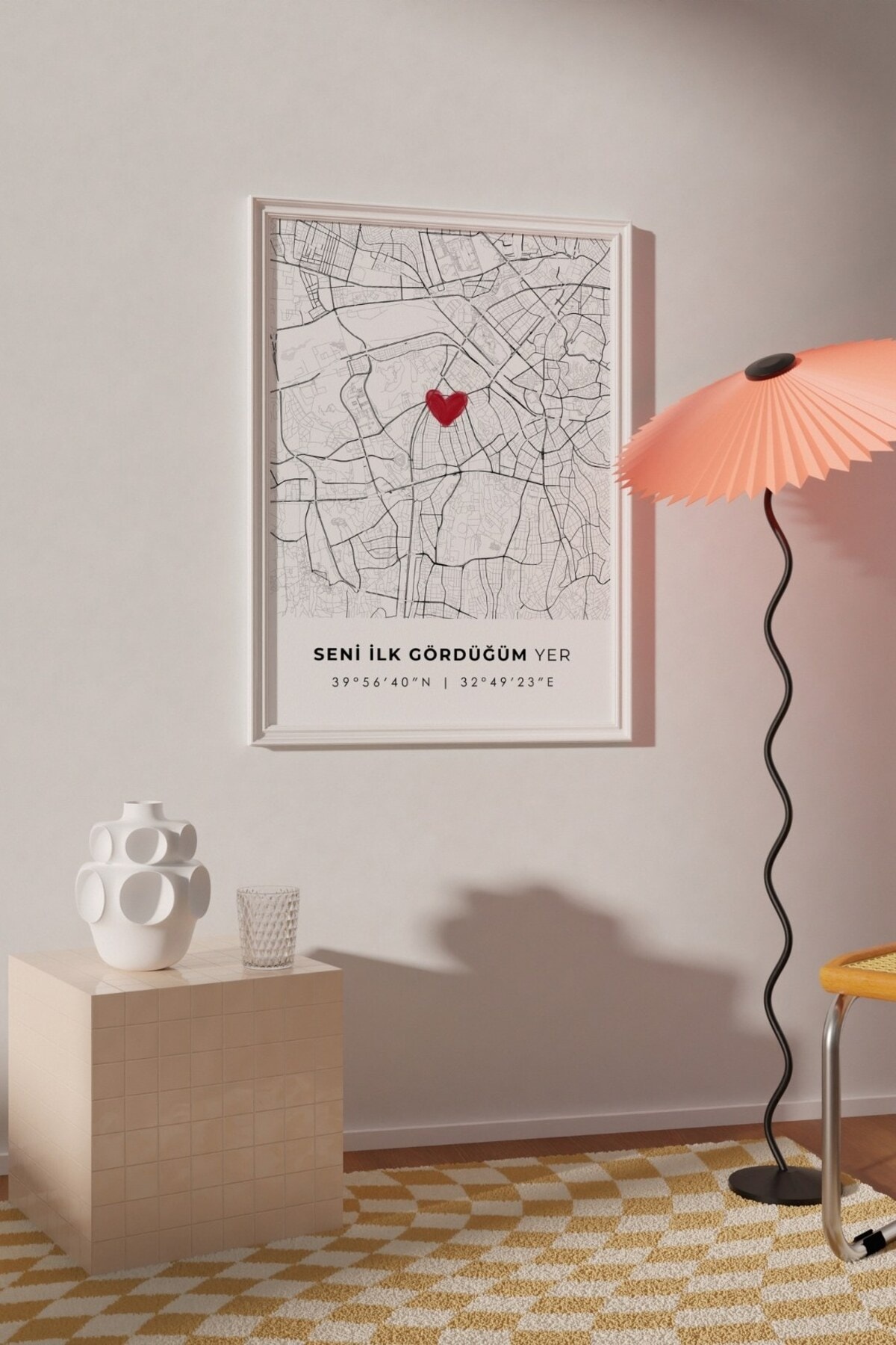 Seni İlk Gördüğüm Yer 'Bahçelievler' Ankara Çerçevesiz Poster, Sevgiliye Arkadaşa İlk Buluşma