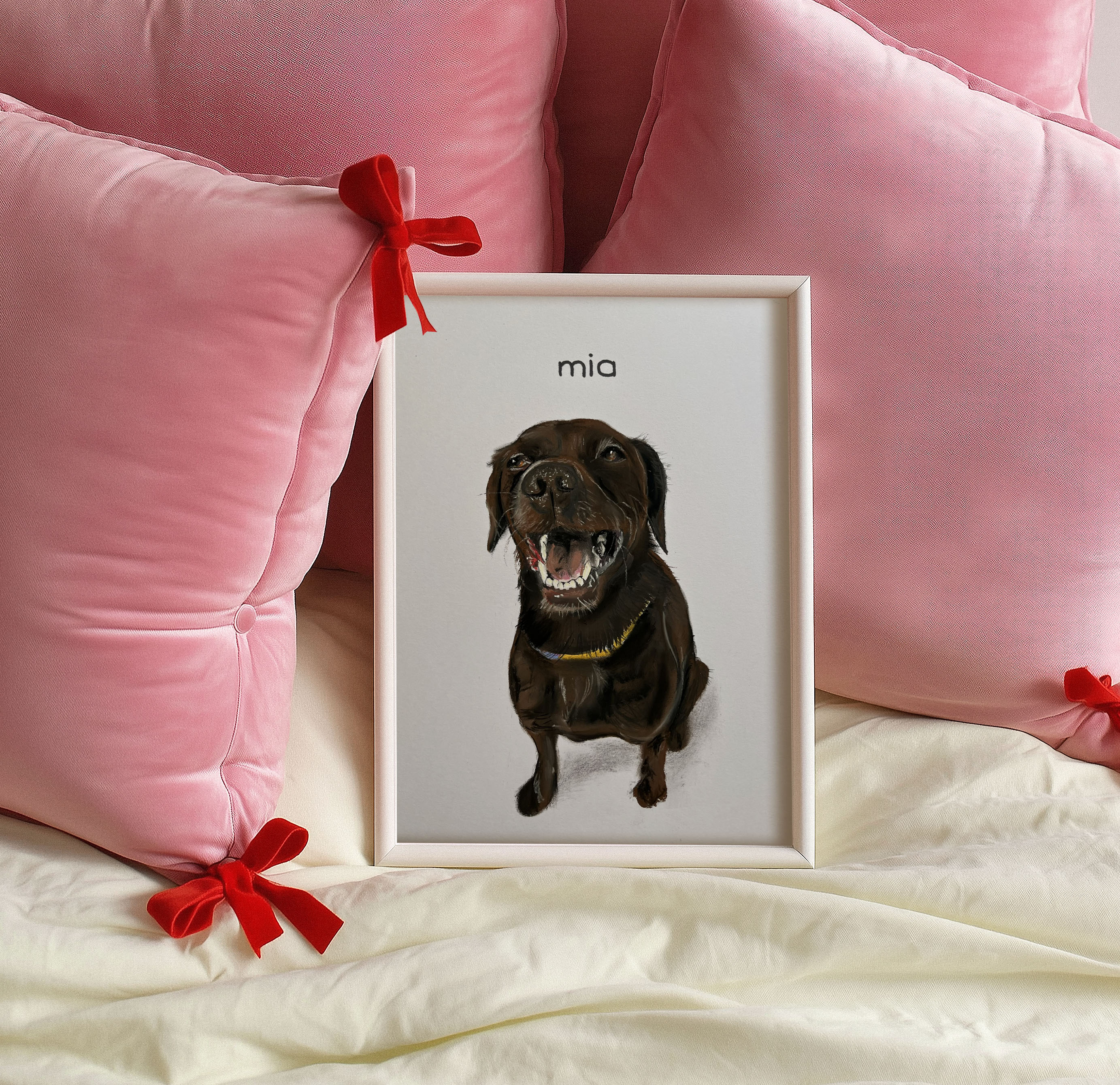 İsimli Tüm Vücut Evcil Hayvan Portresi - Küçük Boyut, 21 x 29,7 cm