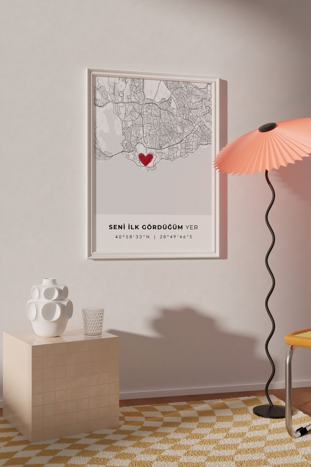 Seni İlk Gördüğüm Yer 'Florya Çerçevesiz Poster, Sevgiliye Arkadaşa İlk Buluşma İstanbul Hediyesi