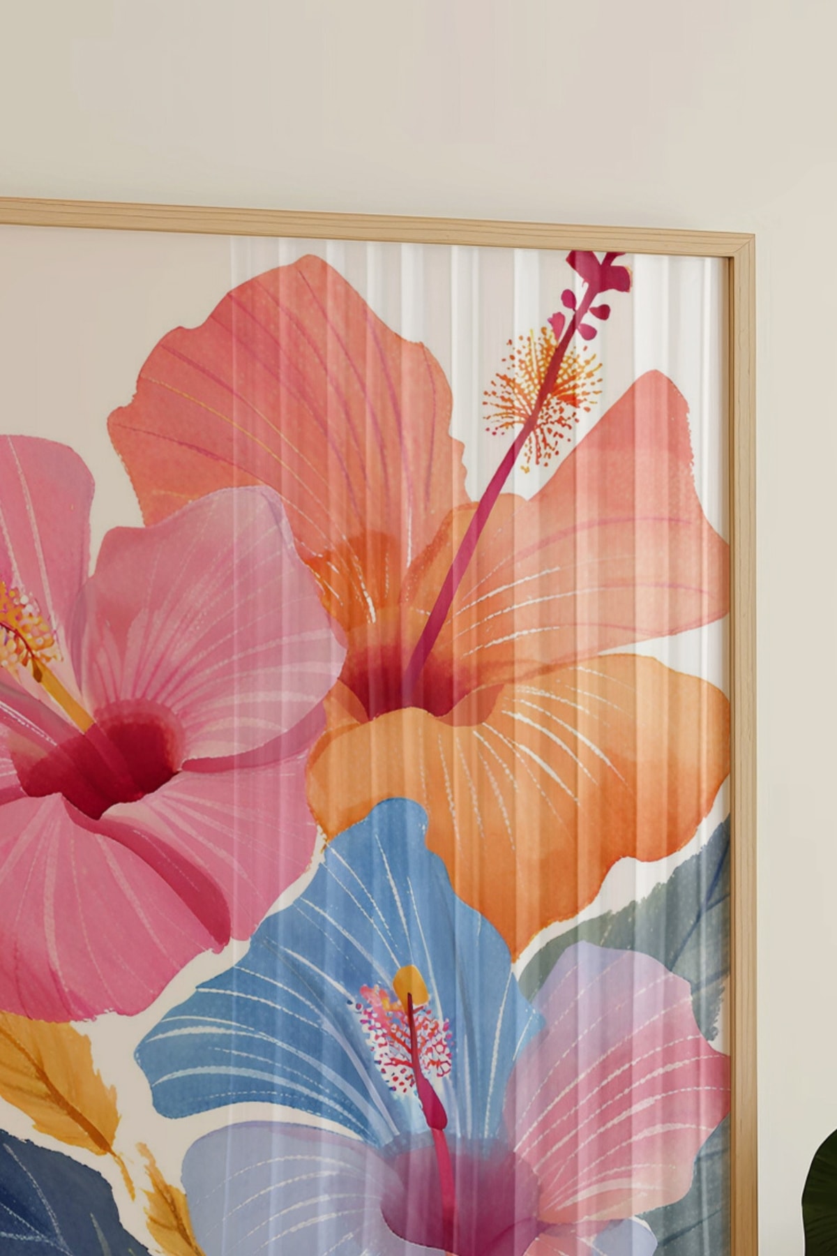 Botanik Temalı Renkli Lotus Çiçekleri Çerçevesiz Poster Çiçek Tasarımlı Duvar Dekoru