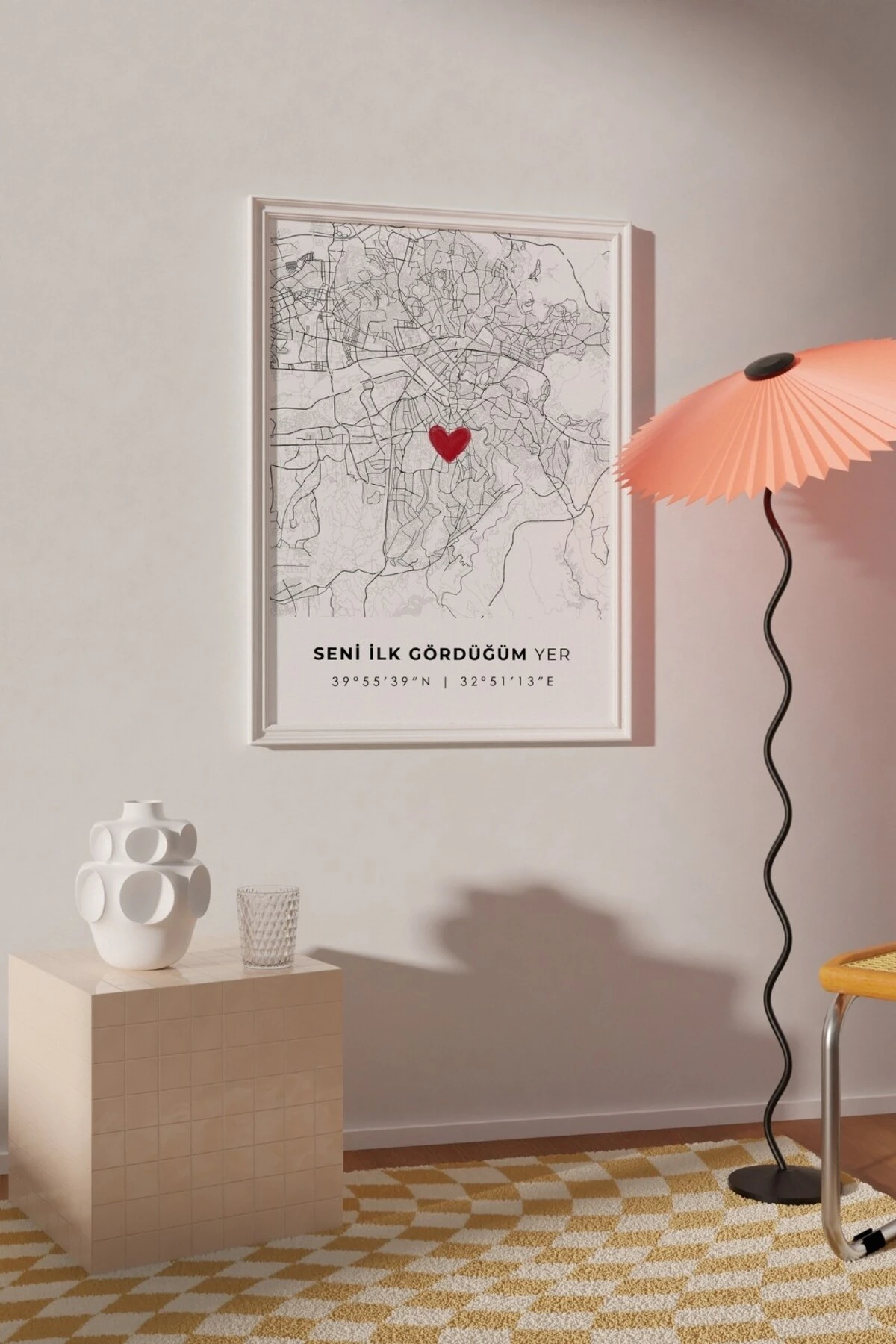 Seni İlk Gördüğüm Yer 'Tunalı' Çerçevesiz Poster, Sevgiliye Arkadaşa İlk Buluşma Ankara Hediyesi