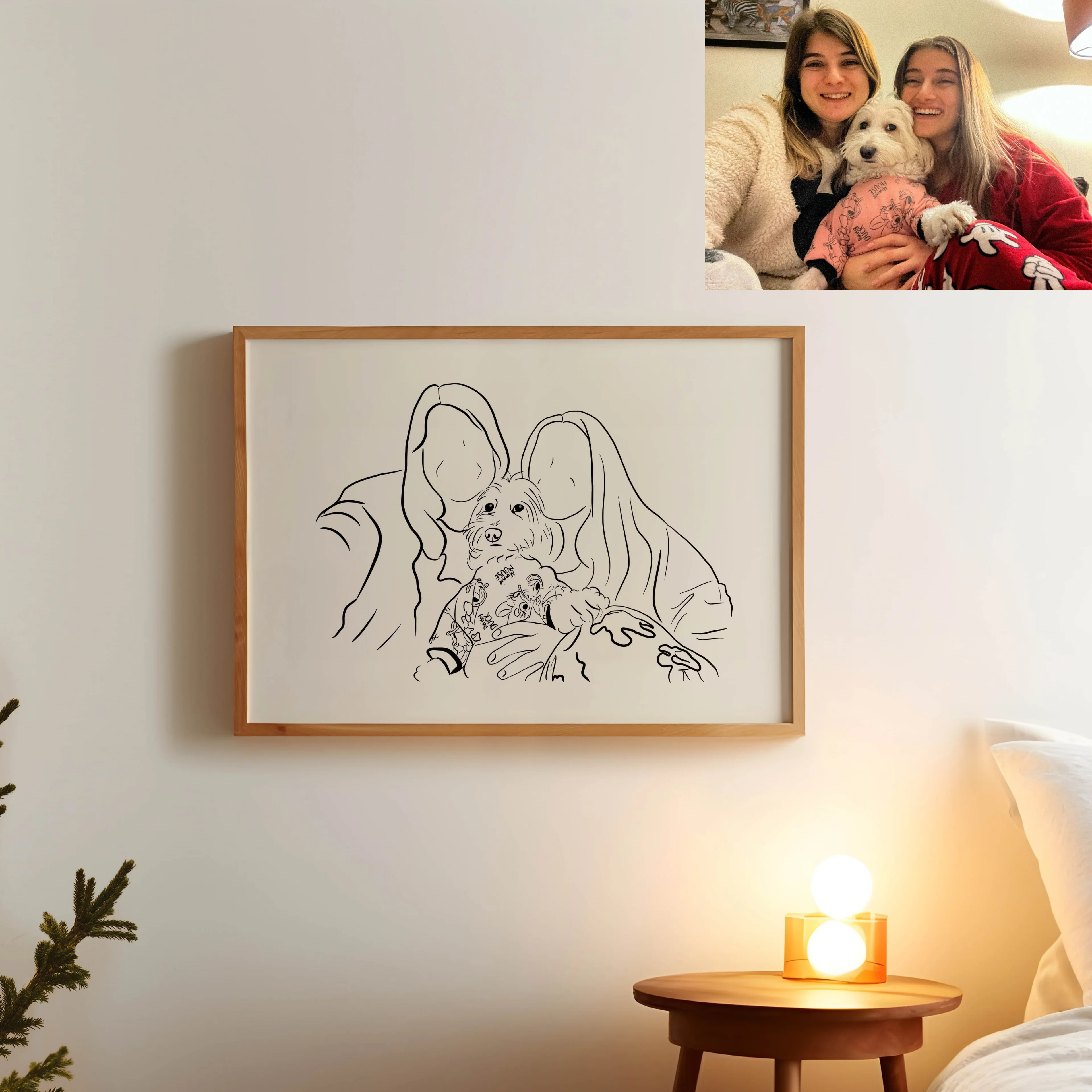 İnsan & Hayvan Portresi Çizgi Tasarım Yatay