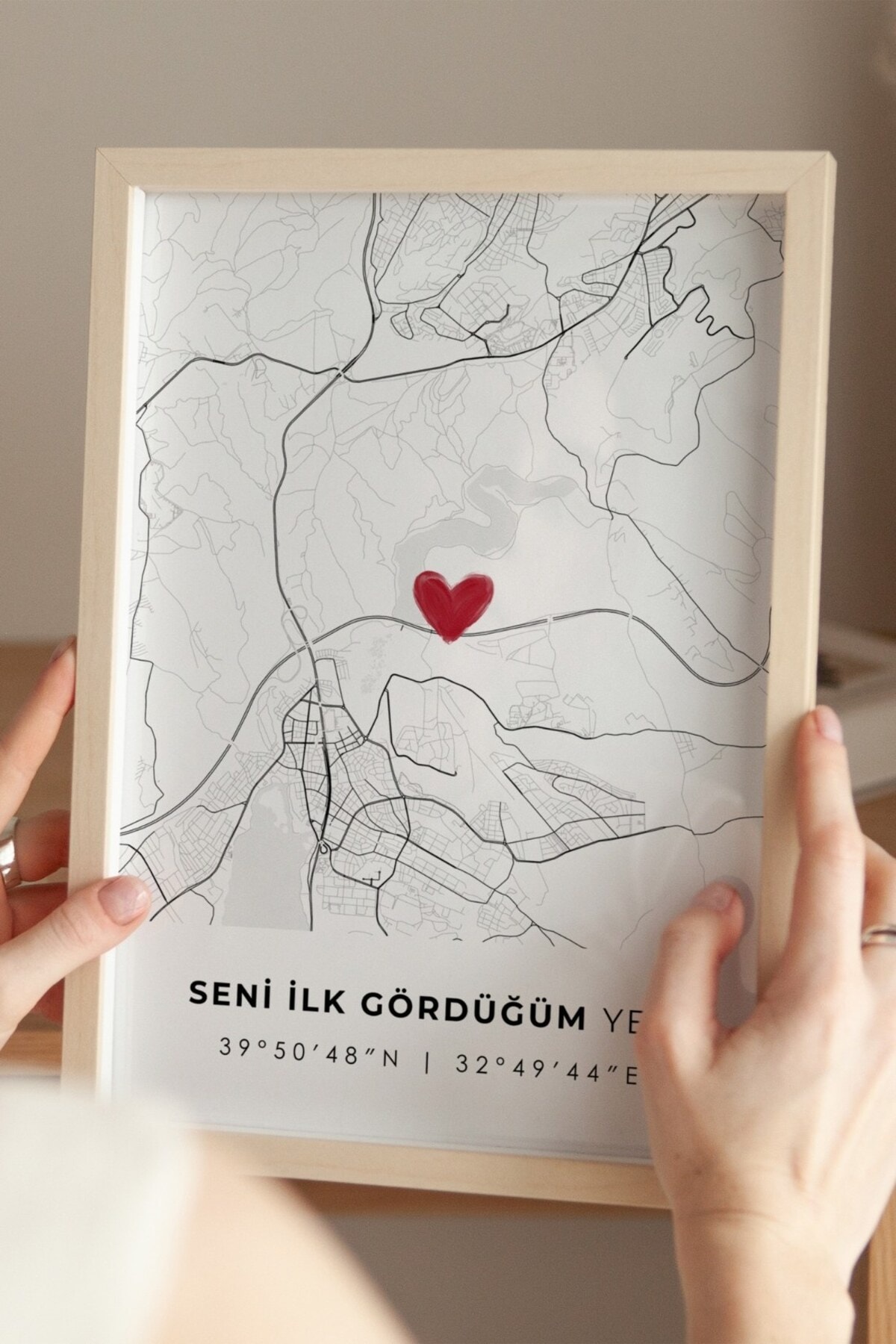 Seni İlk Gördüğüm Yer 'Eymir Gölü' Çerçevesiz Poster, Sevgiliye Arkadaşa İlk Buluşma Ankara Hediyesi