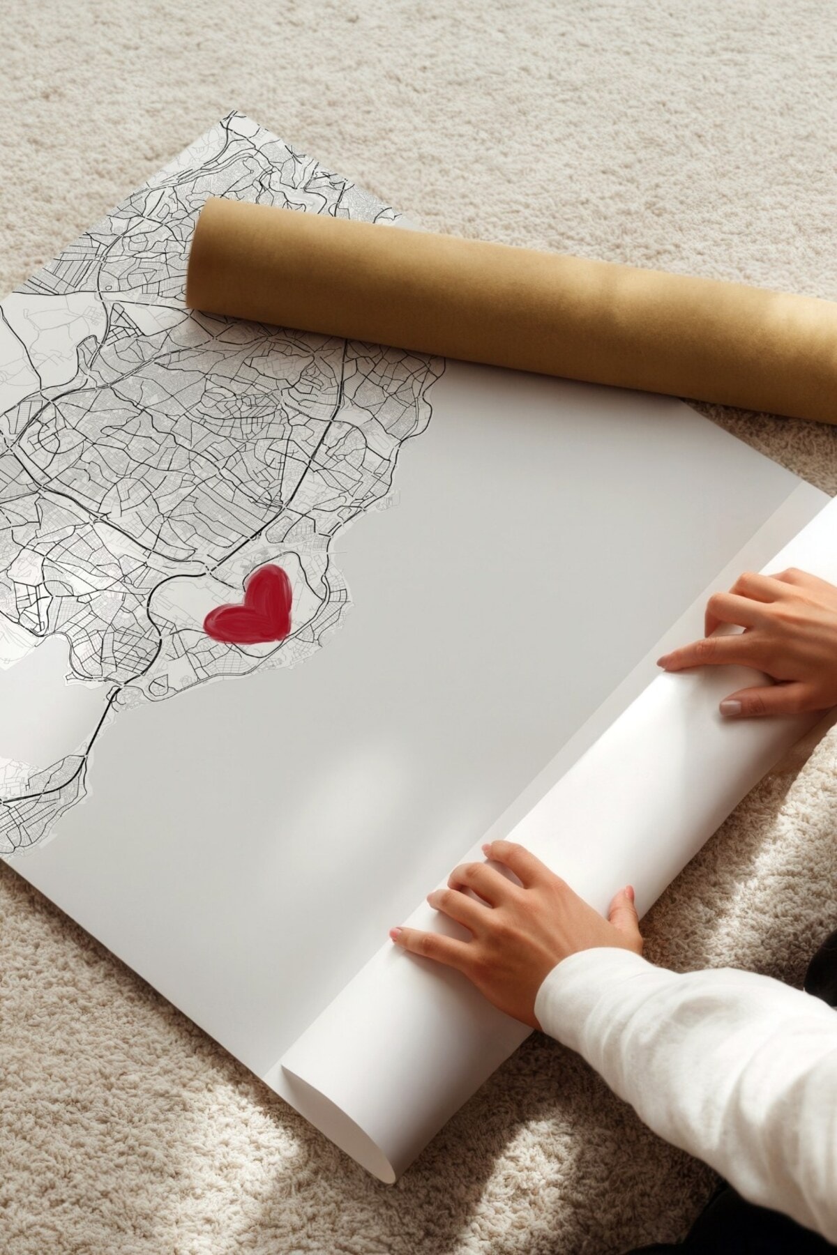 Seni İlk Gördüğüm Yer 'Florya Çerçevesiz Poster, Sevgiliye Arkadaşa İlk Buluşma İstanbul Hediyesi