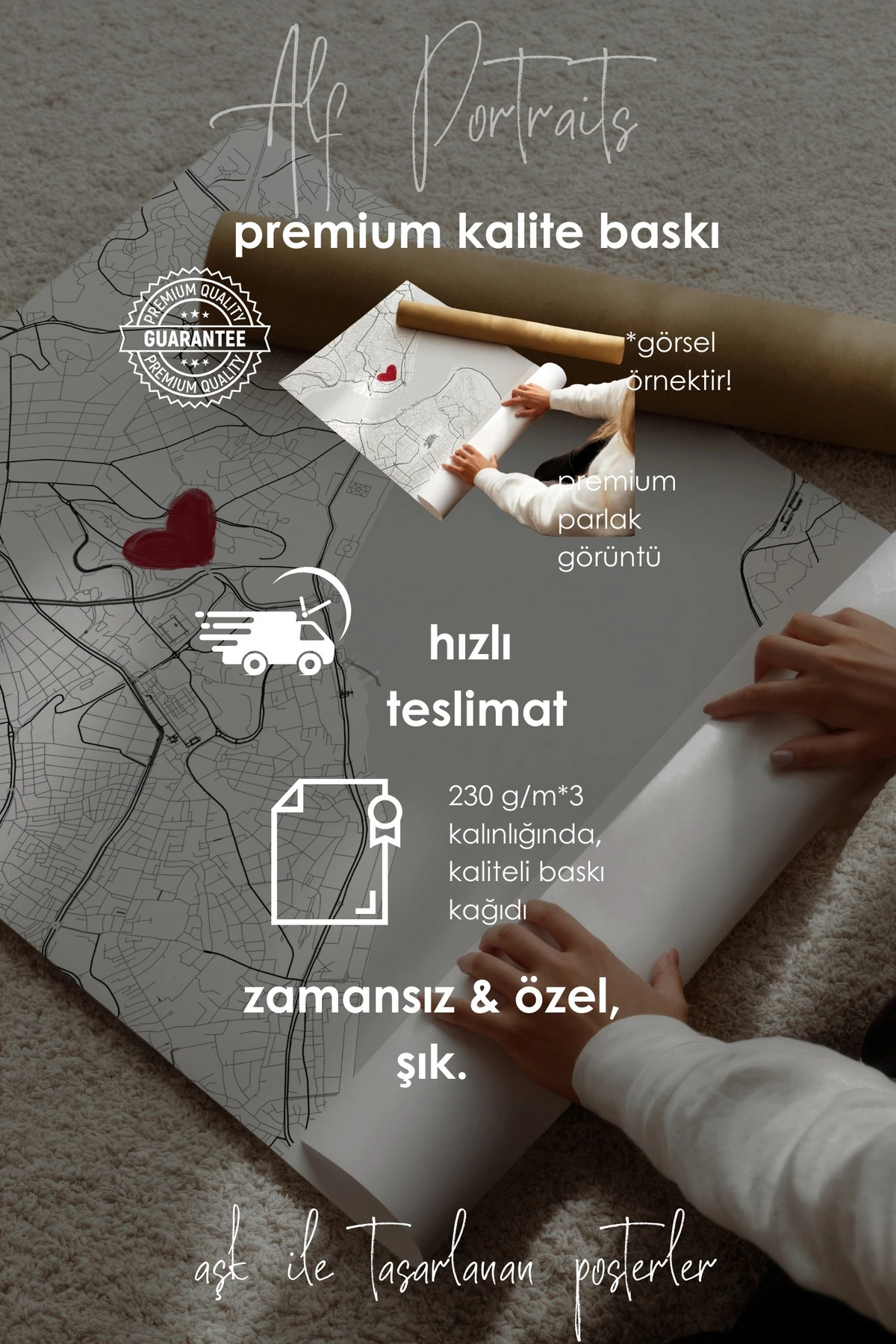 Seni İlk Gördüğüm Yer 'Maçka' Çerçevesiz Poster, Sevgiliye Arkadaşa İlk Buluşma Hediyesi