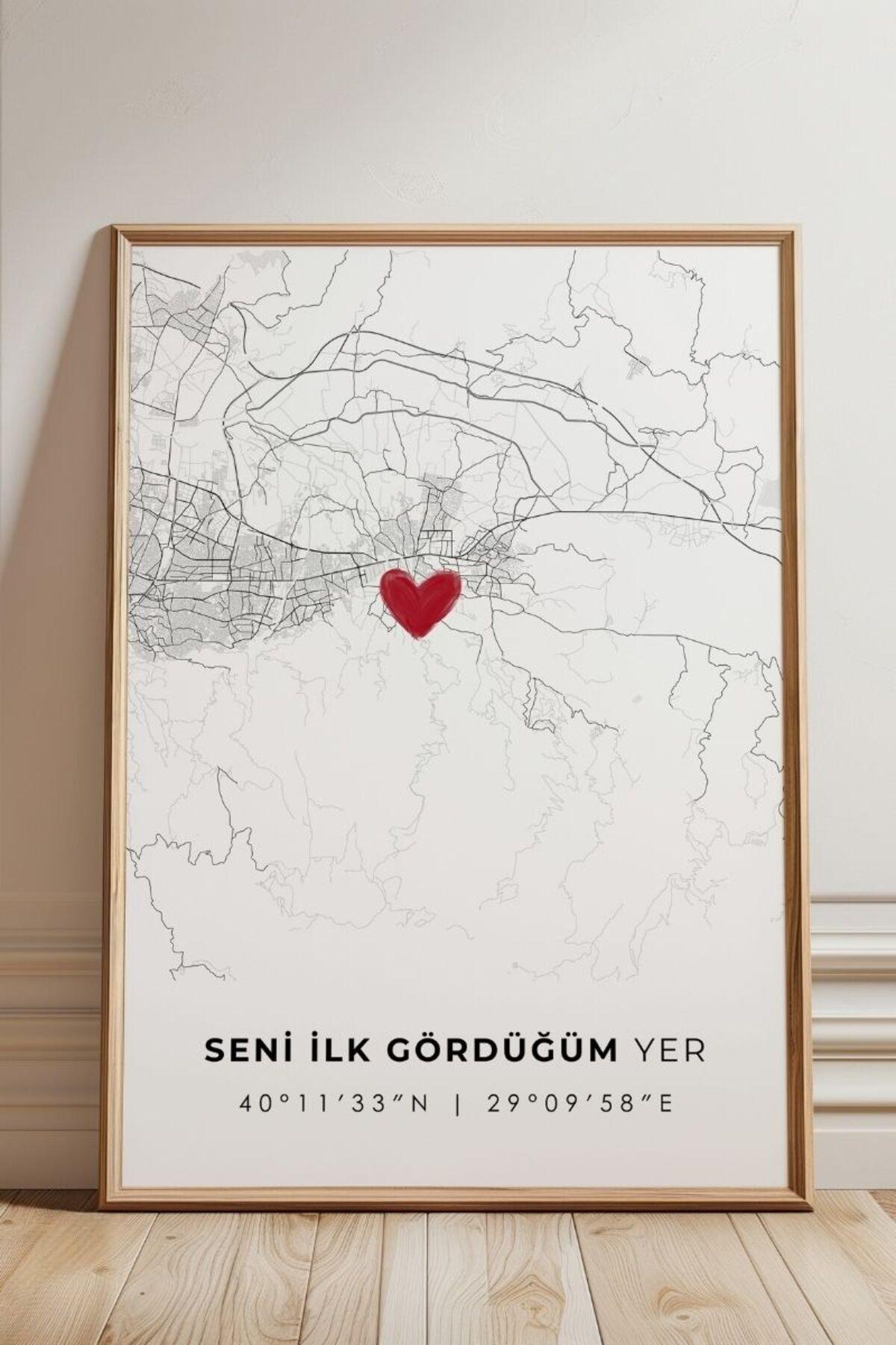 'Cumalıkızık' Seni İlk Gördüğüm Yer Çerçevesiz Poster, Sevdiğinize İlk Buluşma Bursa Hediyelik