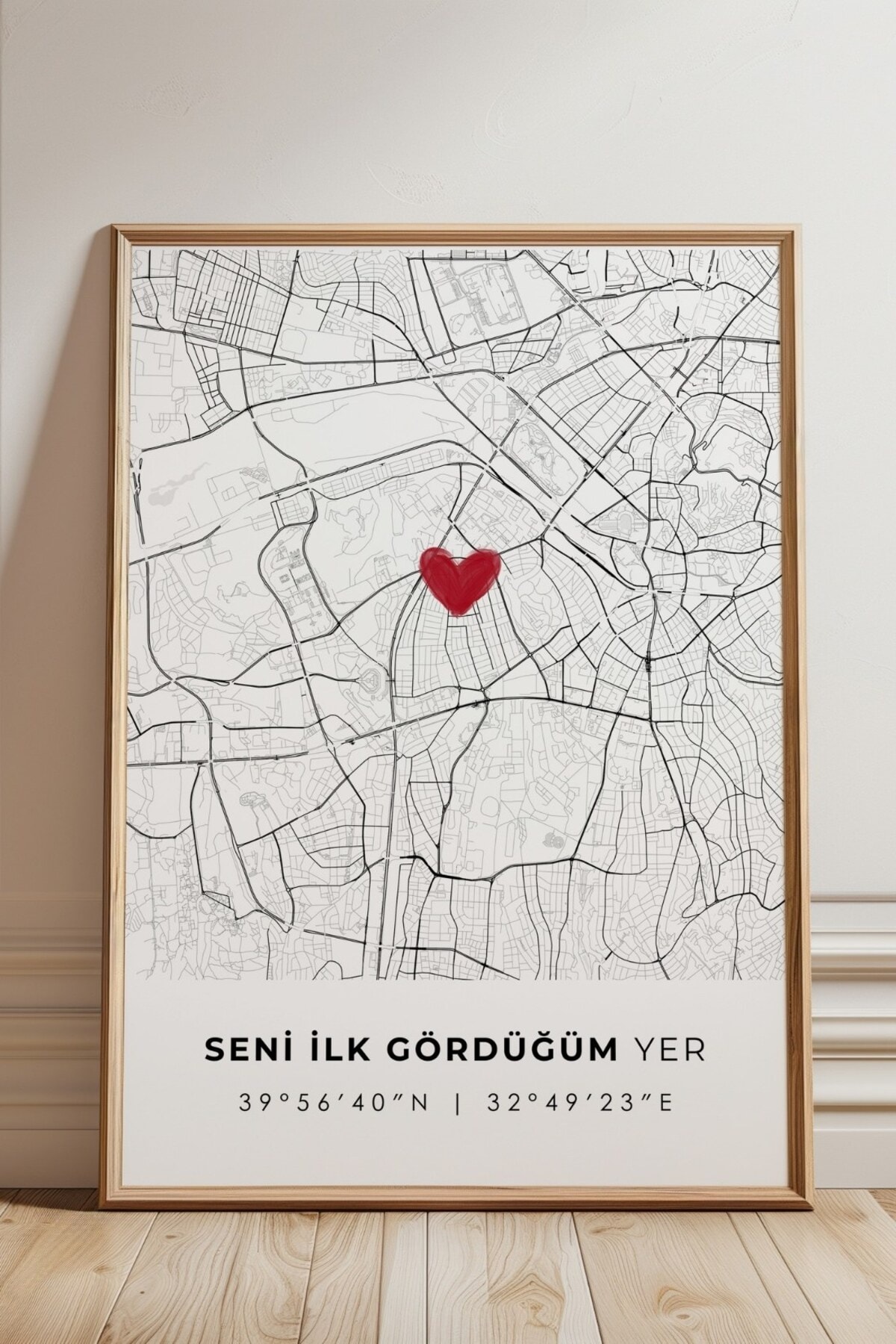 Seni İlk Gördüğüm Yer 'Bahçelievler' Ankara Çerçevesiz Poster, Sevgiliye Arkadaşa İlk Buluşma