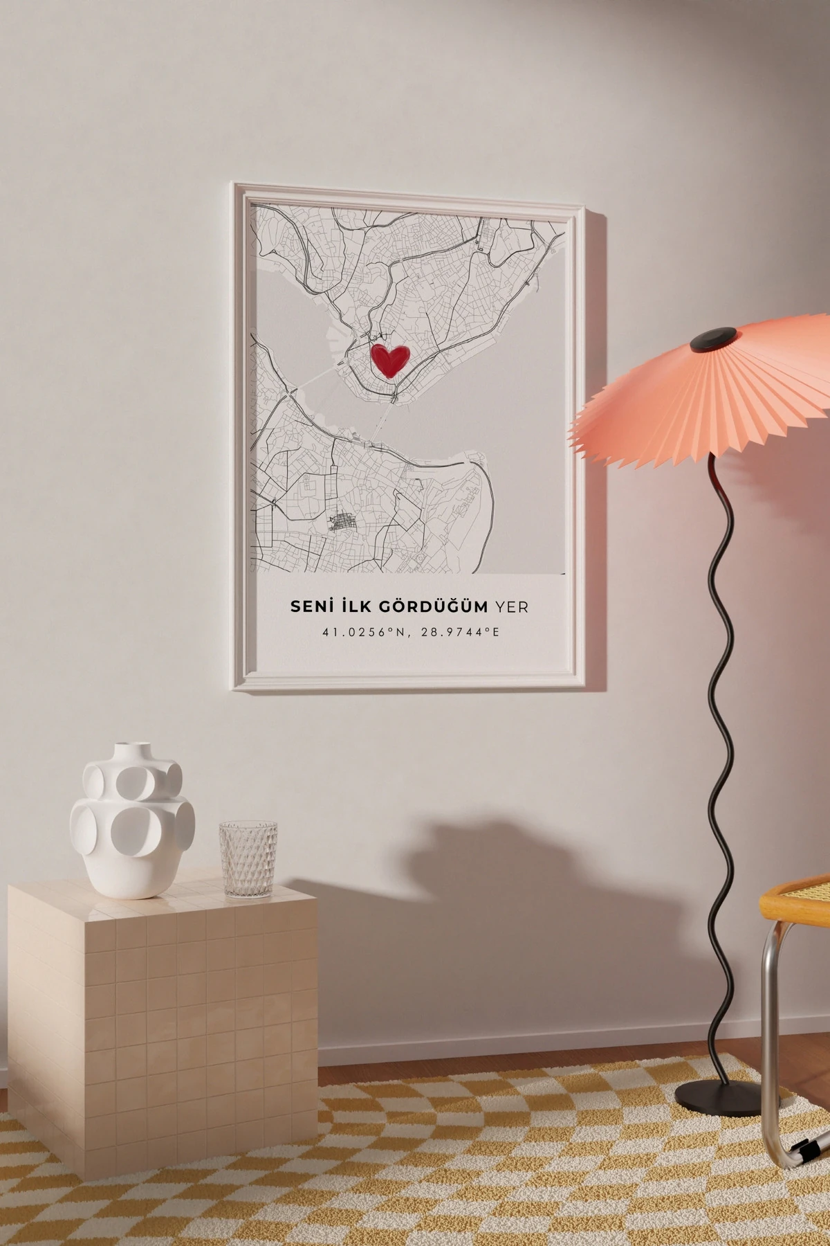 Seni İlk Gördüğüm Yer Galata Çerçevesiz Poster, Sevgiliye Arkadaşa Hediyelik, İlk Buluşma Hediyesi