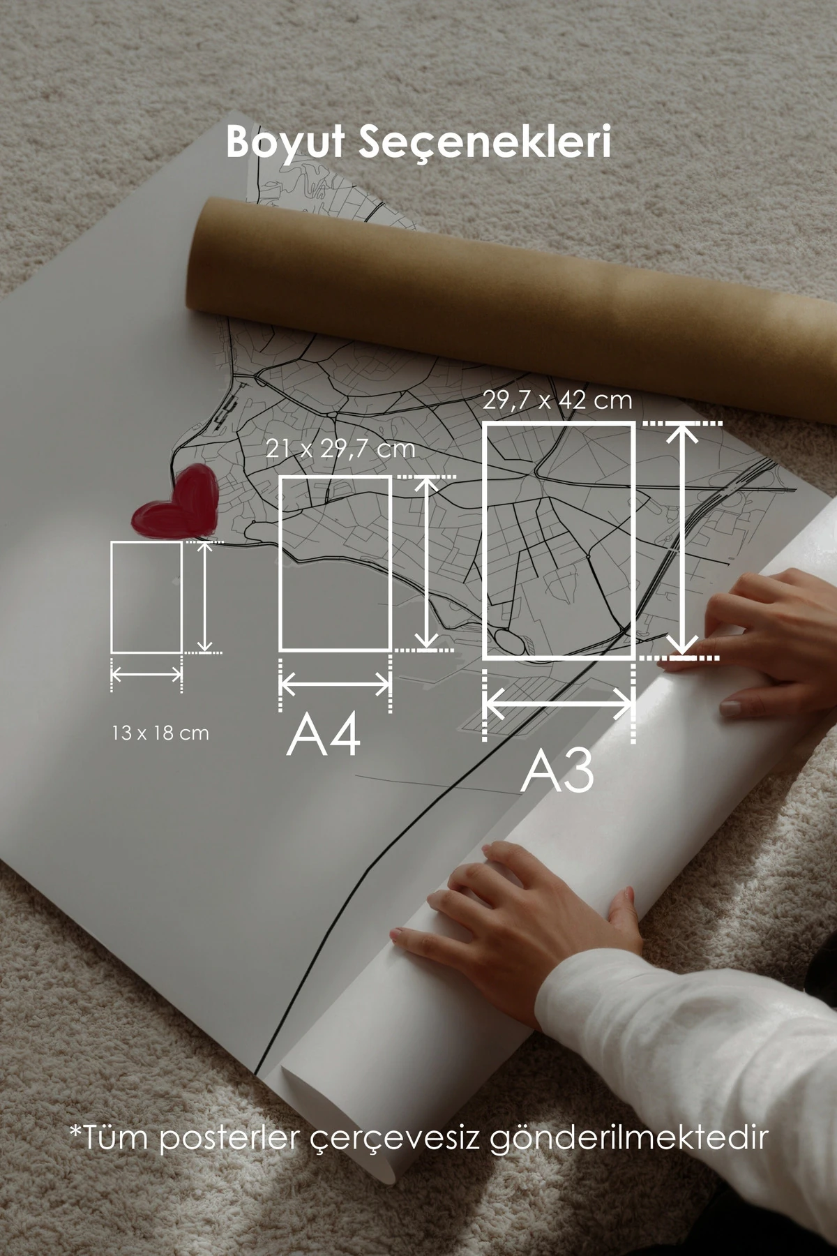 Seni İlk Gördüğüm Yer 'Salacak Sahil' Çerçevesiz Poster, Sevgiliye Arkadaşa İlk Buluşma Hediyesi