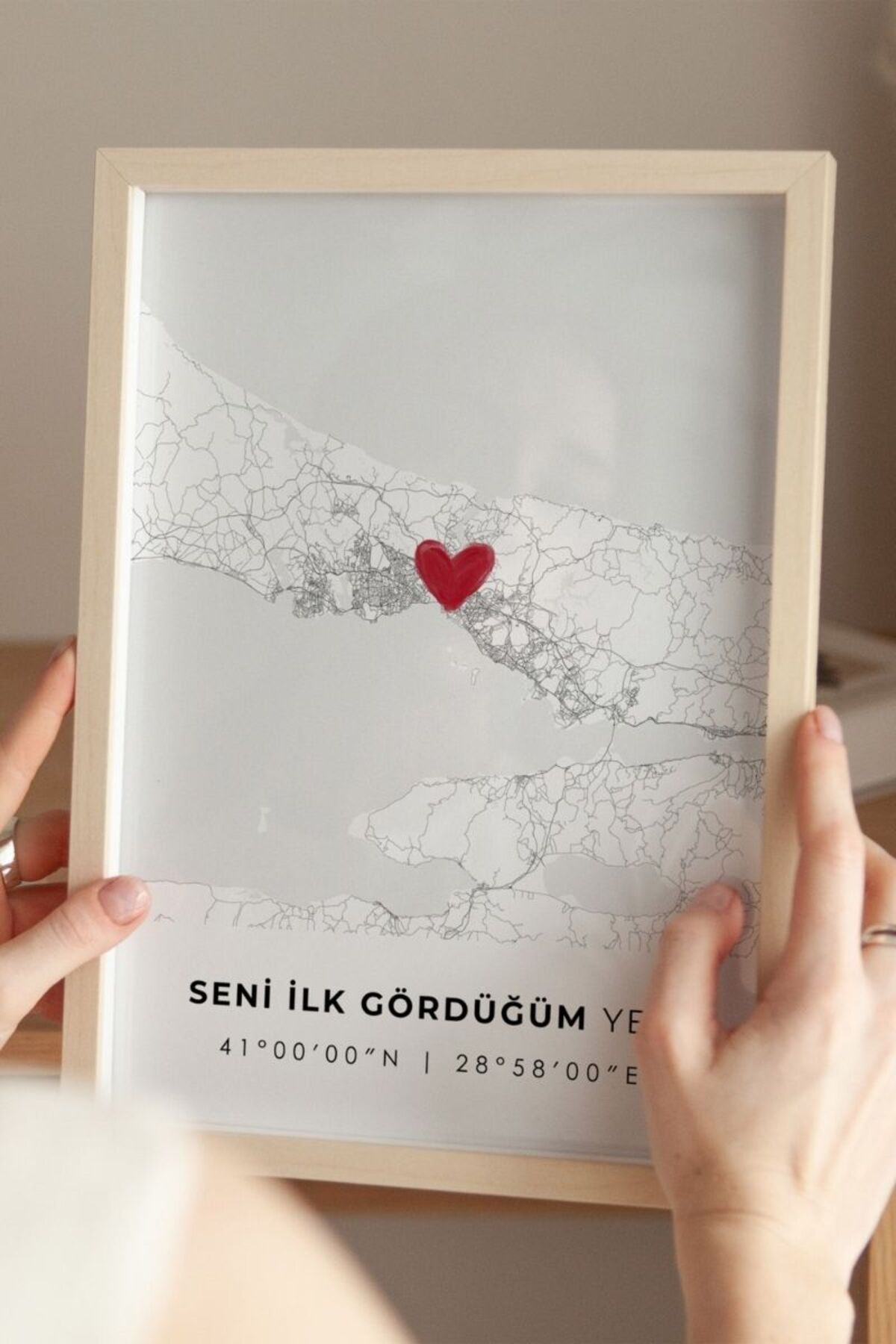 'Bursa' Seni İlk Gördüğüm Yer Çerçevesiz Poster, Sevdiğinize İlk Buluşma Bursa Hediyelik