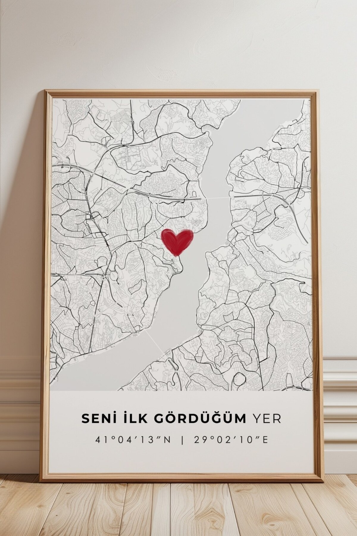Seni İlk Gördüğüm Yer 'Bebek' Çerçevesiz Poster, Sevgiliye Arkadaşa İlk Buluşma İstanbul Hediyesi