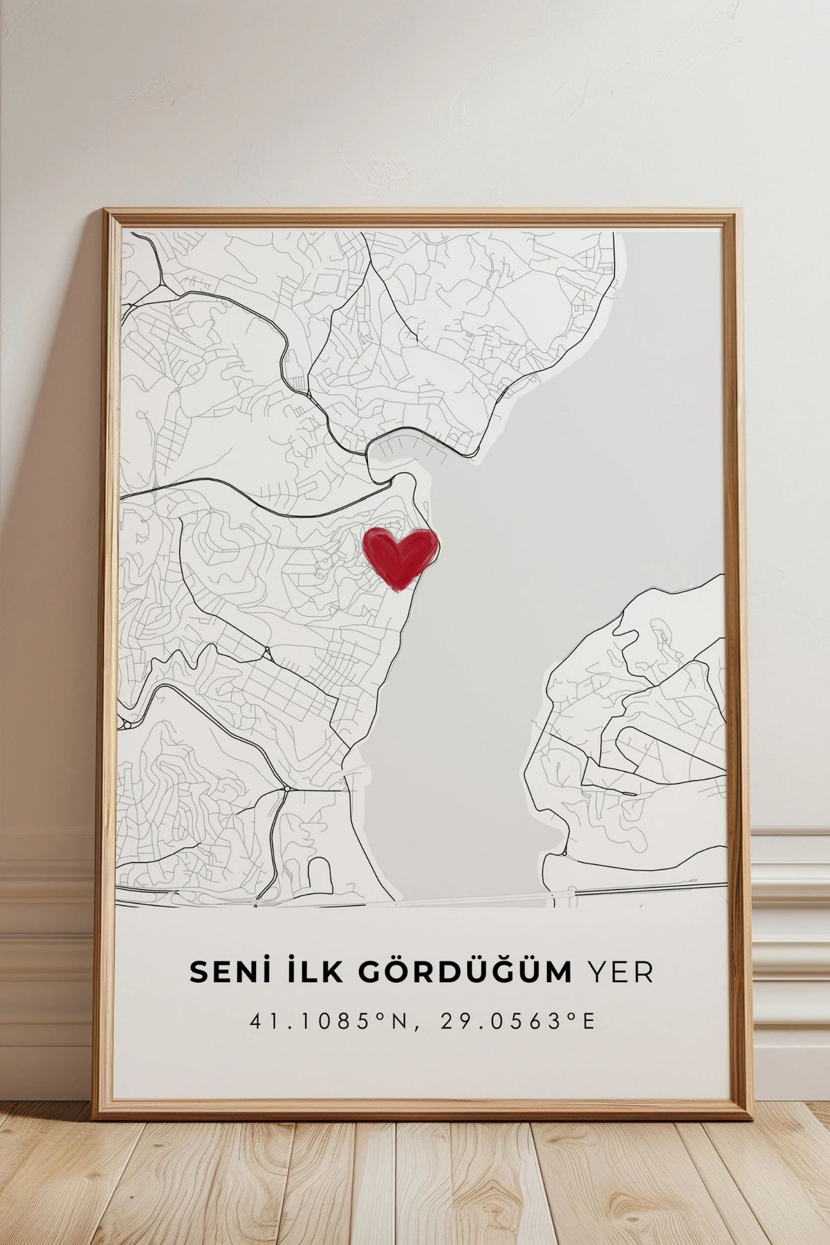 Seni İlk Gördüğüm Yer Emirgan Çerçevesiz Poster, Sevgiliye Arkadaşa Hediyelik, İlk Buluşma Hediyesi