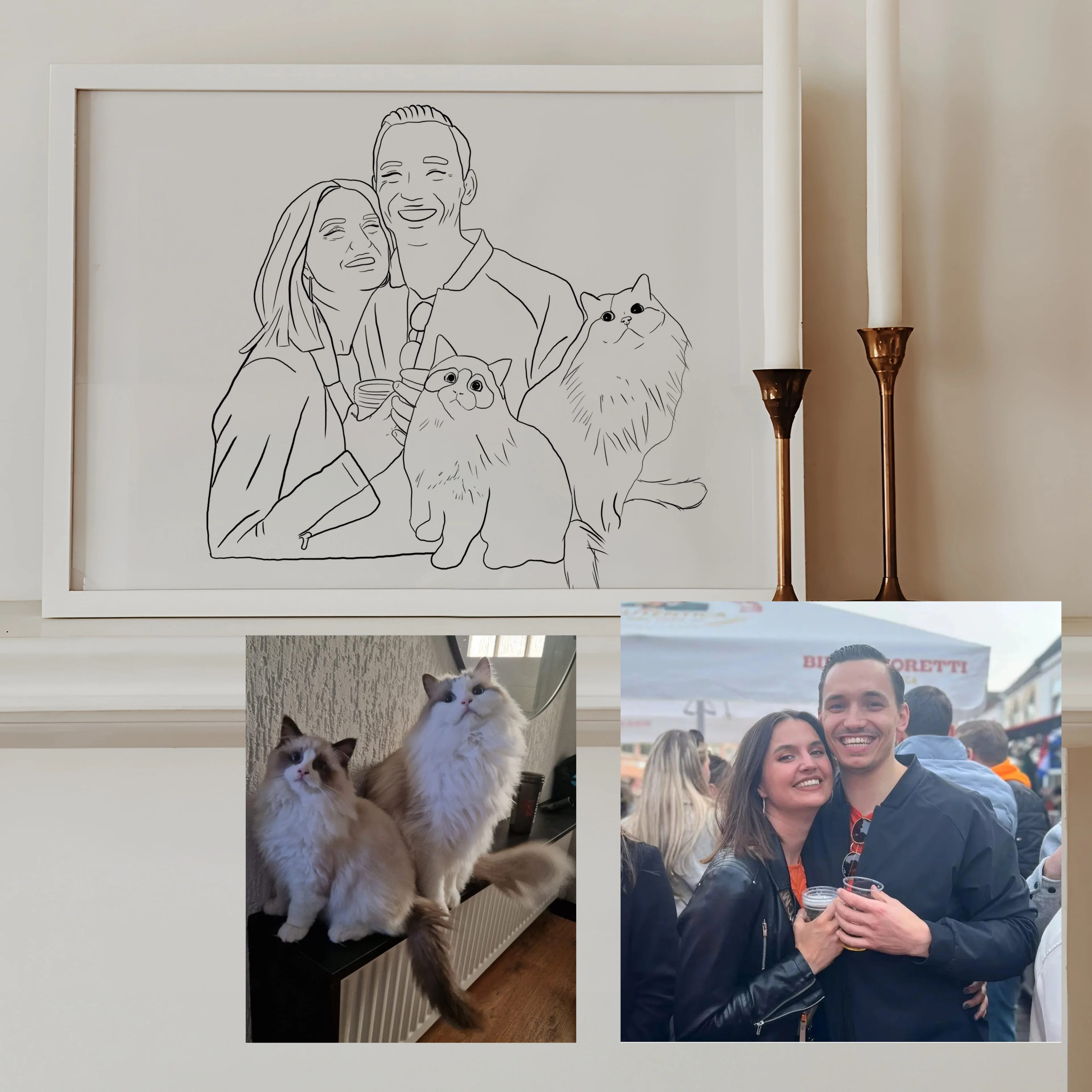 İnsan & Hayvan Portresi Çizgi Tasarım - yüz detaylı