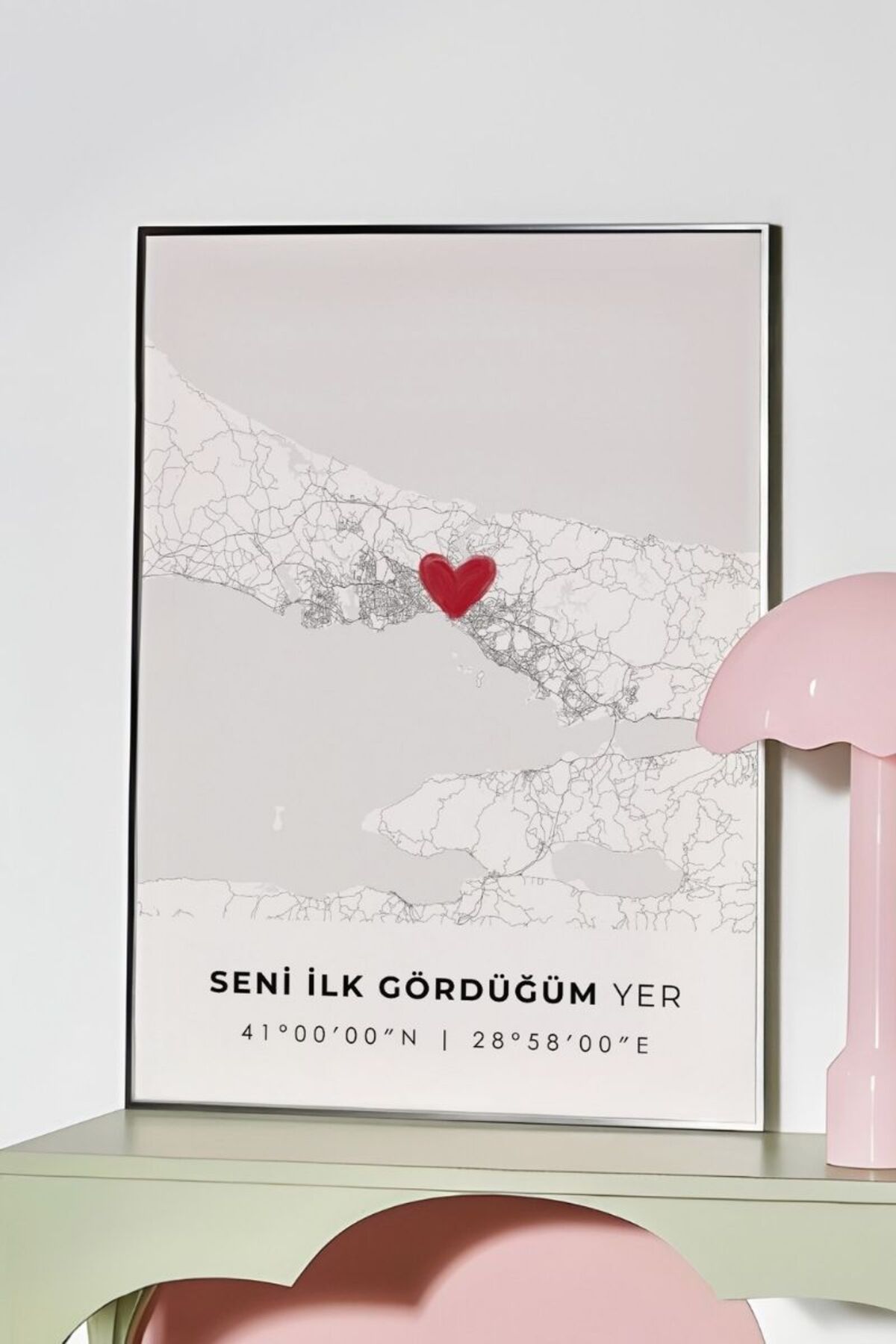 'Bursa' Seni İlk Gördüğüm Yer Çerçevesiz Poster, Sevdiğinize İlk Buluşma Bursa Hediyelik