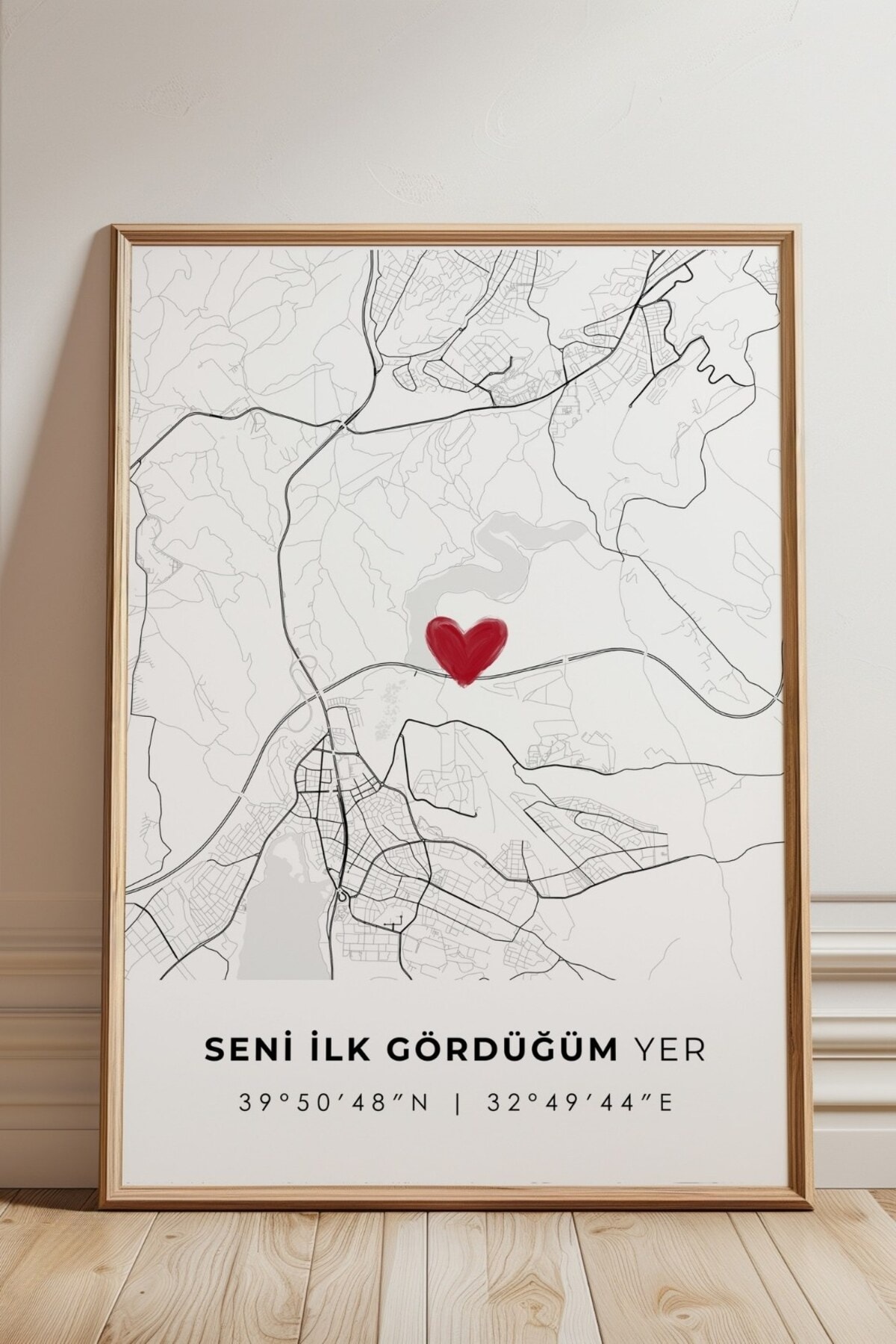 Seni İlk Gördüğüm Yer 'Eymir Gölü' Çerçevesiz Poster, Sevgiliye Arkadaşa İlk Buluşma Ankara Hediyesi