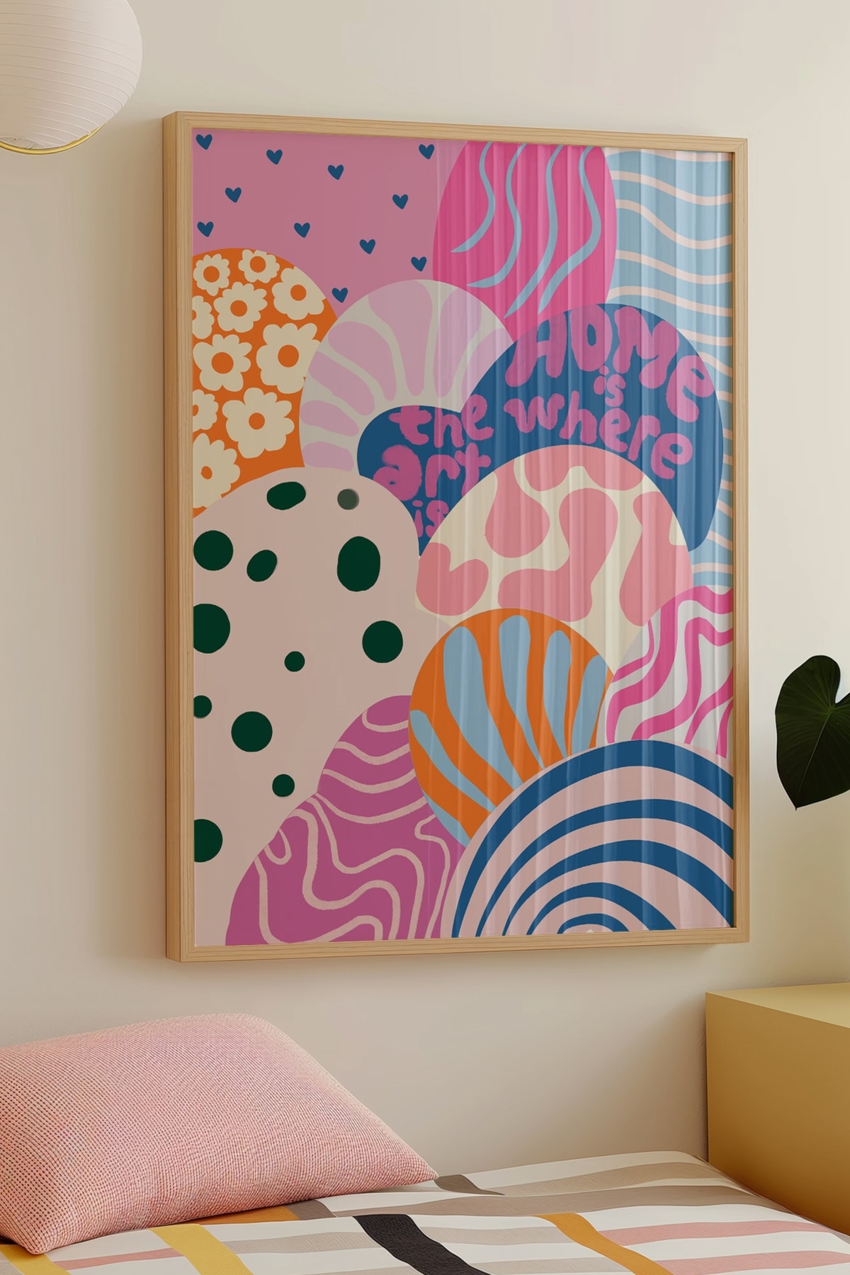 'Home is Where the Art is' Çerçevesiz Poster Sanatseverler için Hediyelik, Sanatsal Duvar Dekor