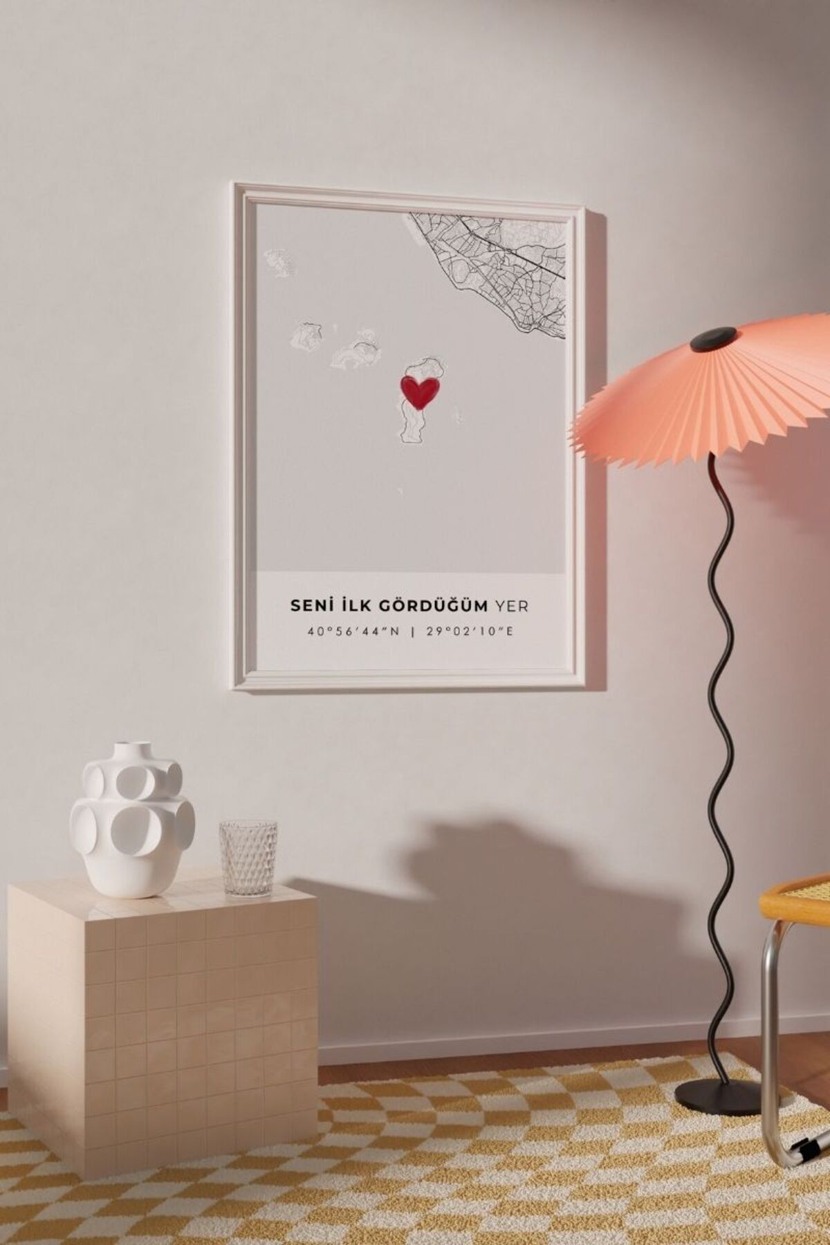 'Büyükada' Seni İlk Gördüğüm Yer Çerçevesiz Poster, Sevdiğinize İlk Buluşma İstanbul Adalar Hediye