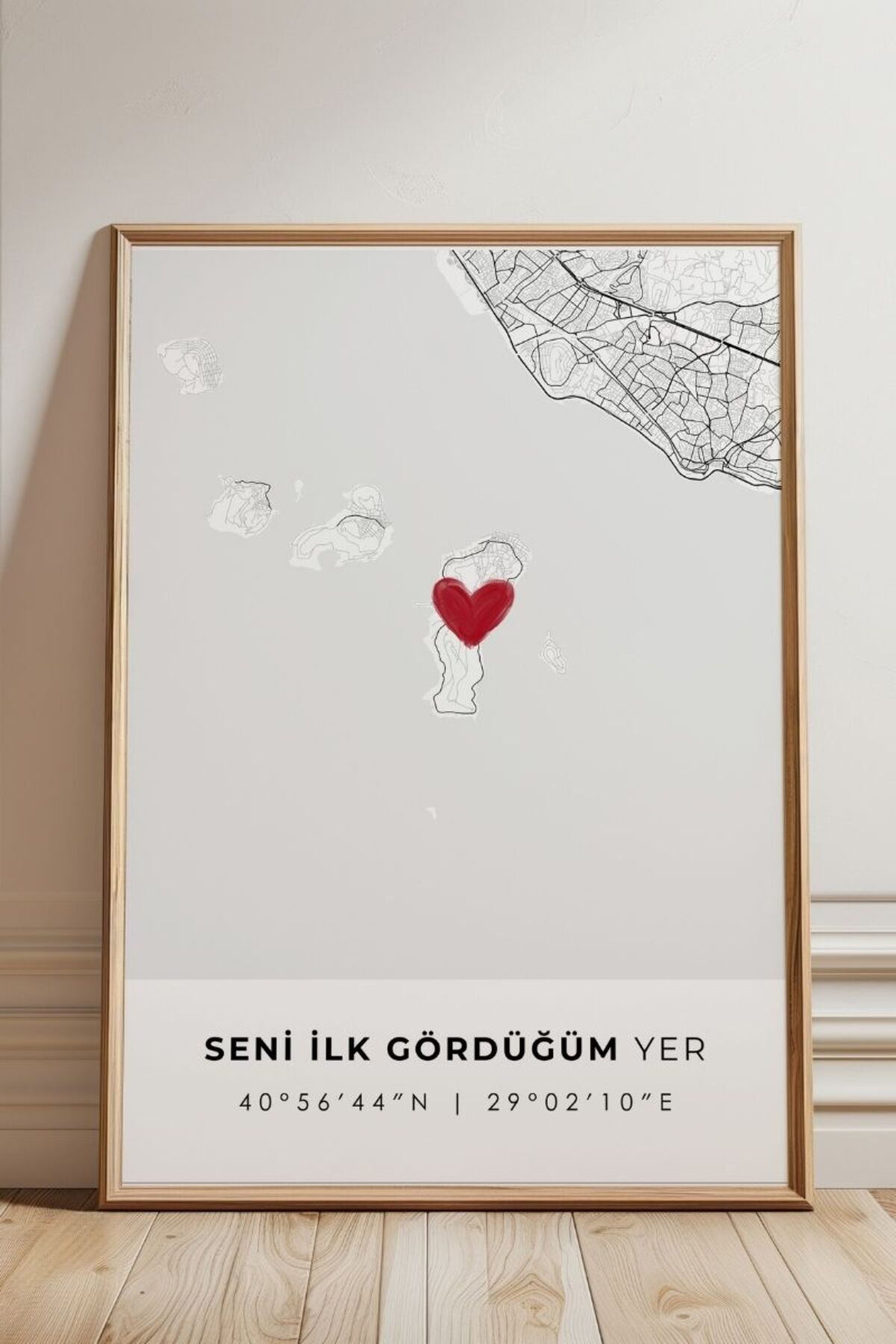 'Büyükada' Seni İlk Gördüğüm Yer Çerçevesiz Poster, Sevdiğinize İlk Buluşma İstanbul Adalar Hediye