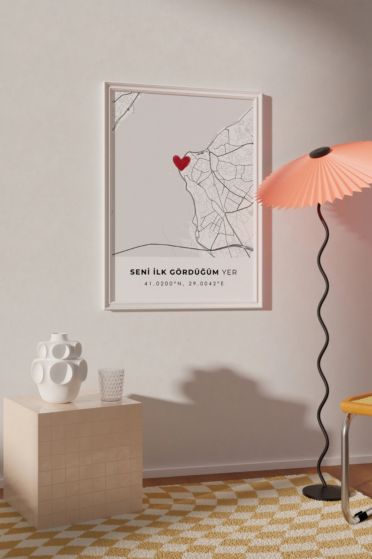 Seni İlk Gördüğüm Yer 'Salacak Sahil' Çerçevesiz Poster, Sevgiliye Arkadaşa İlk Buluşma Hediyesi