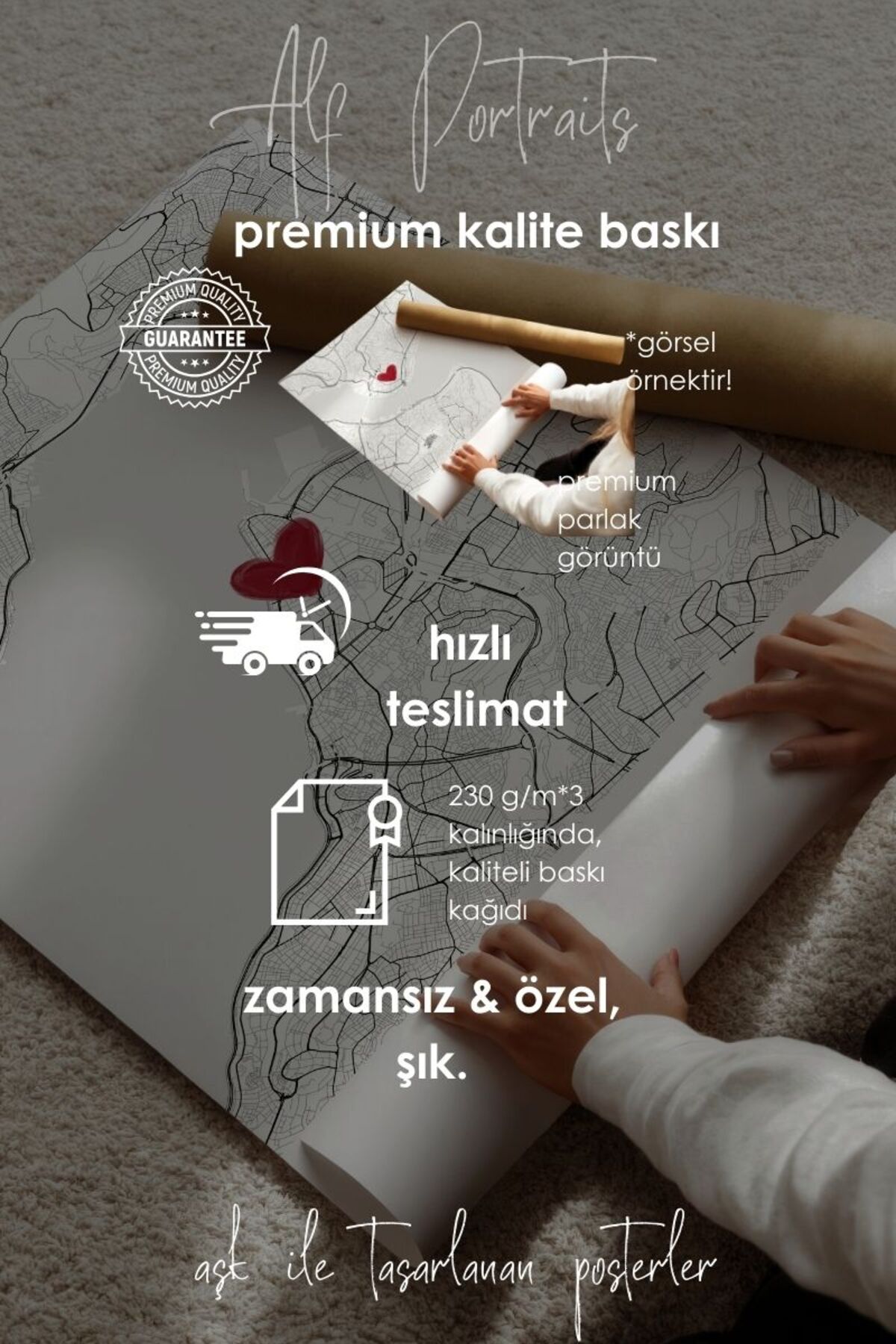 Seni İlk Gördüğüm Yer 'Alsancak' Çerçevesiz Poster, Sevgiliye Arkadaşa İlk Buluşma İzmir Hediyesi