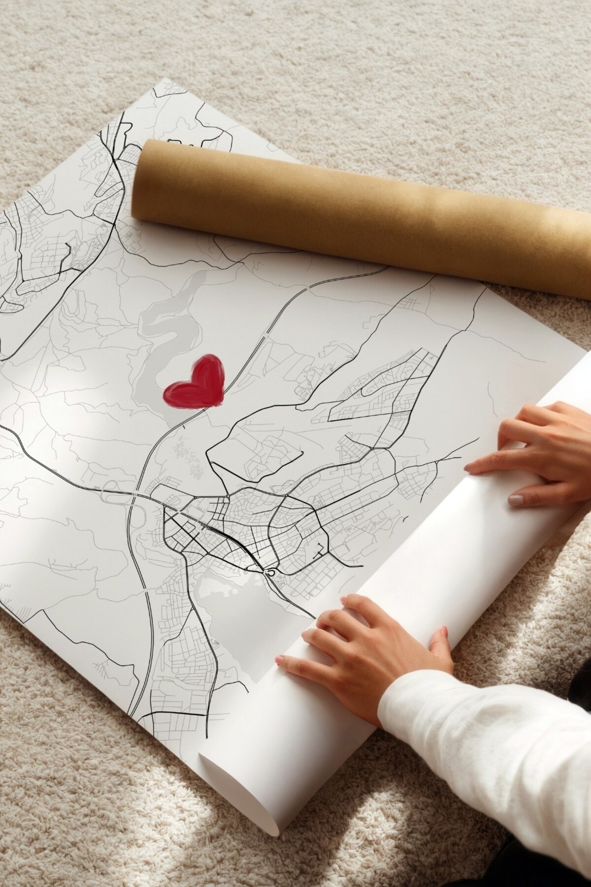 Seni İlk Gördüğüm Yer 'Eymir Gölü' Çerçevesiz Poster, Sevgiliye Arkadaşa İlk Buluşma Ankara Hediyesi