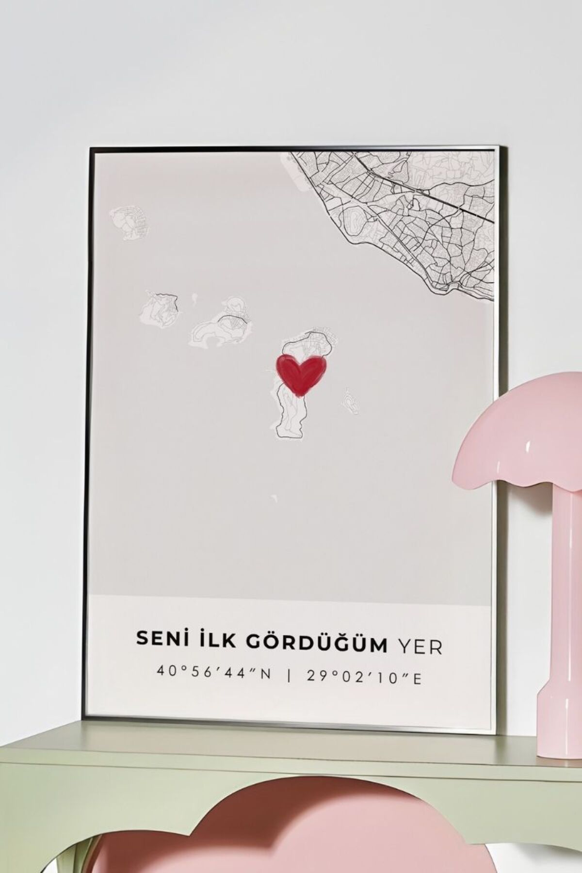 'Büyükada' Seni İlk Gördüğüm Yer Çerçevesiz Poster, Sevdiğinize İlk Buluşma İstanbul Adalar Hediye