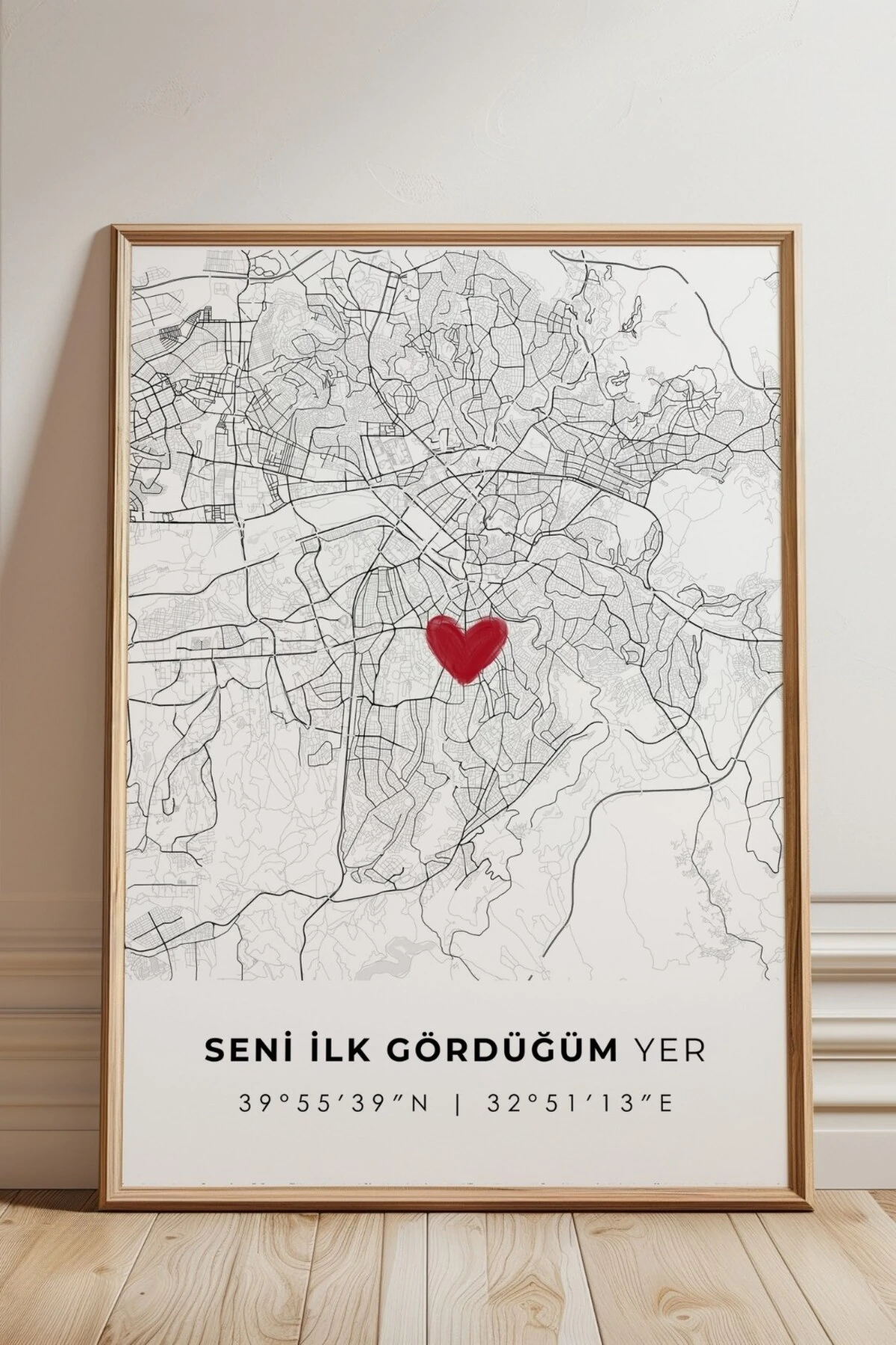Seni İlk Gördüğüm Yer 'Tunalı' Çerçevesiz Poster, Sevgiliye Arkadaşa İlk Buluşma Ankara Hediyesi