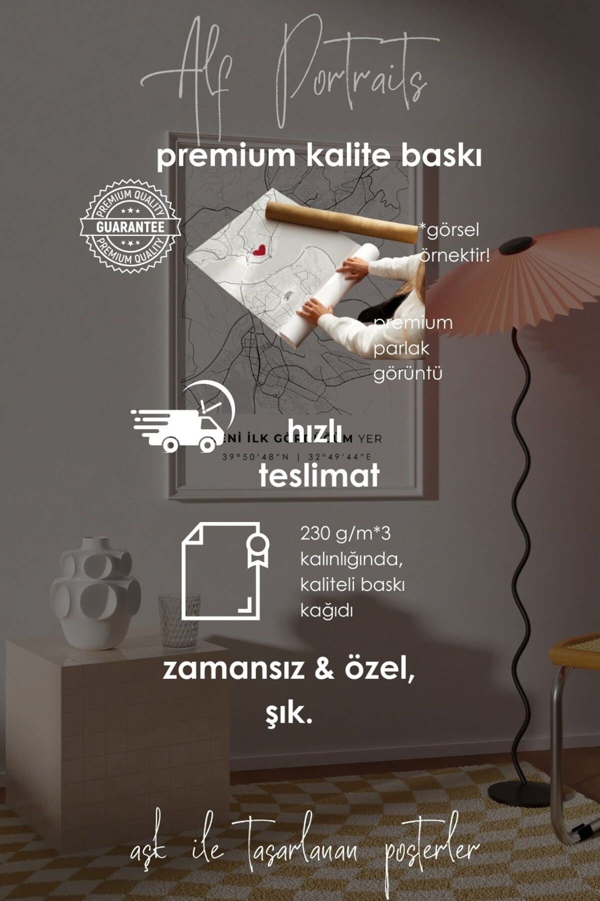 Seni İlk Gördüğüm Yer 'Eymir Gölü' Çerçevesiz Poster, Sevgiliye Arkadaşa İlk Buluşma Ankara Hediyesi