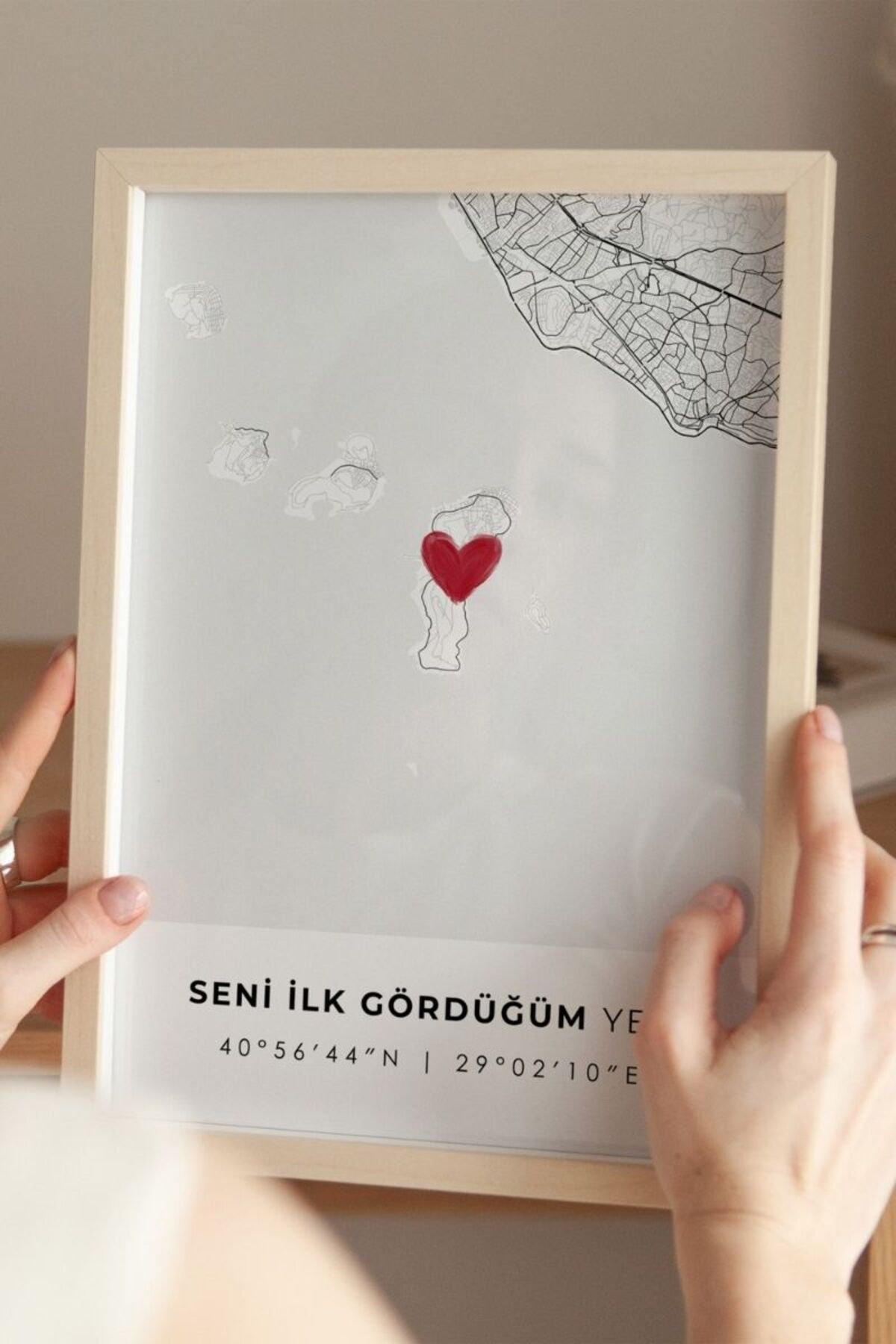 'Büyükada' Seni İlk Gördüğüm Yer Çerçevesiz Poster, Sevdiğinize İlk Buluşma İstanbul Adalar Hediye